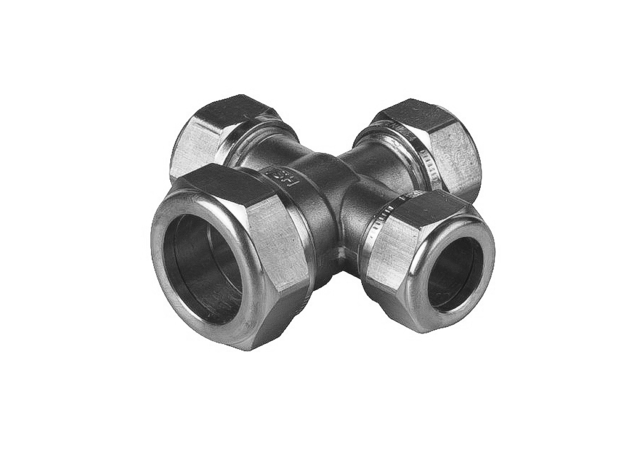 VSH Kruisstuk knel 22x15x15x15 chroom 0875930