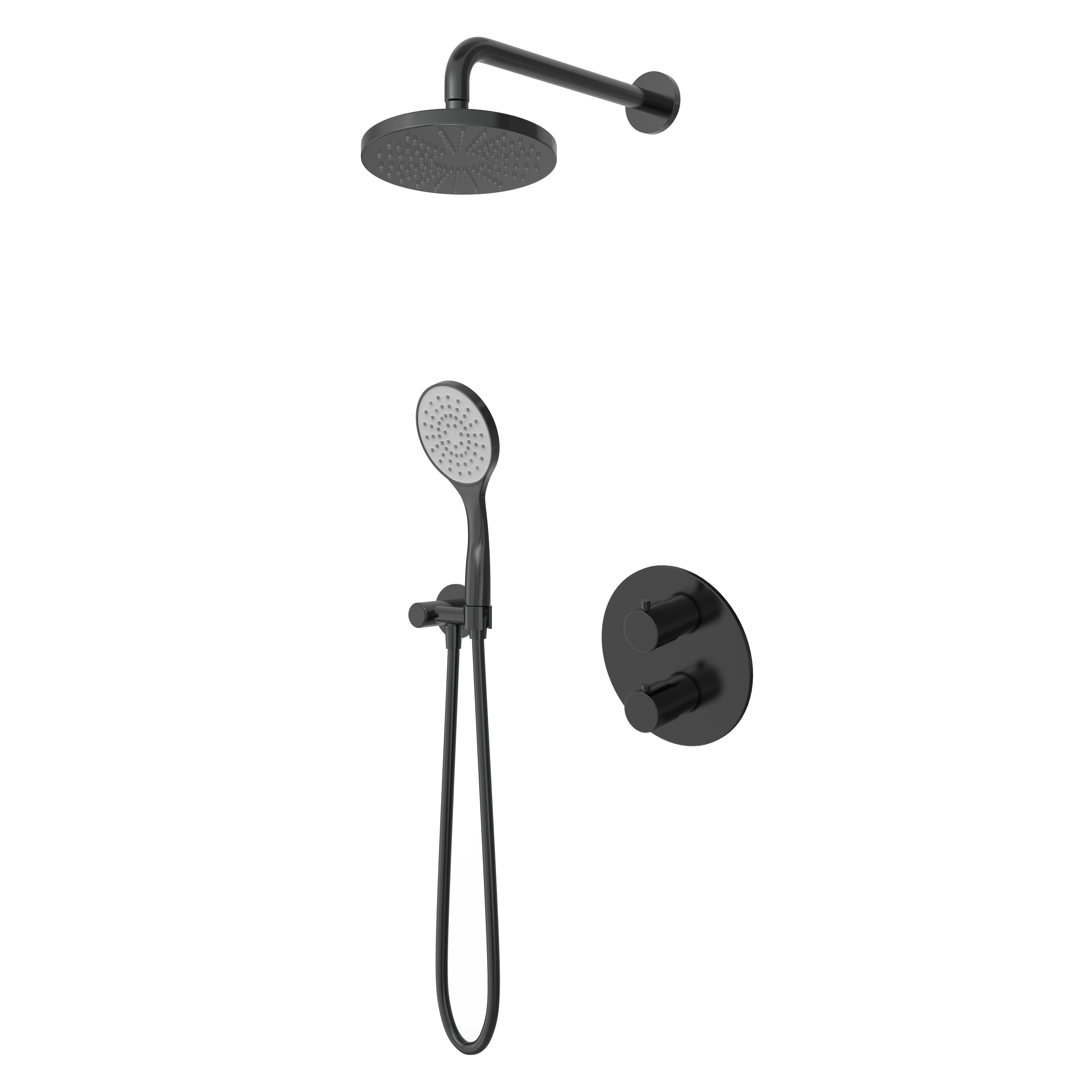 Hotbath IBS Buddy 2-weg-omstel MBP 3 standen handdouche 25cm hoofddouche IBS12AMBP14 Geborsteld zwart PVD