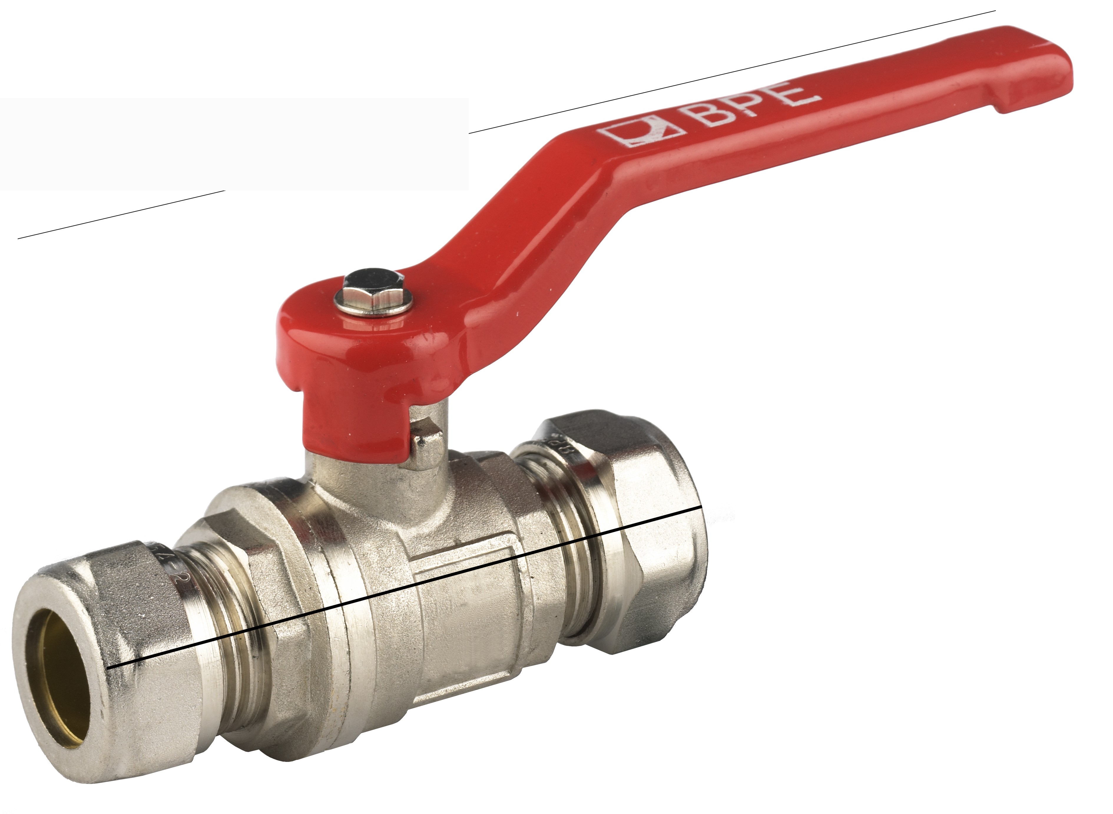 Kogelkraan CV 35 knel met rode hendel