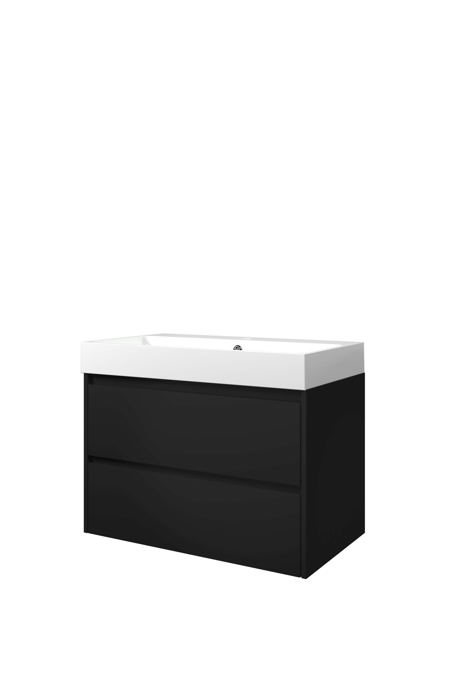 Proline set polystone Loft wast. met 1 krgt. en onderk. sym. 1816856 Mat zwart/Glans wit H620xB800xD460