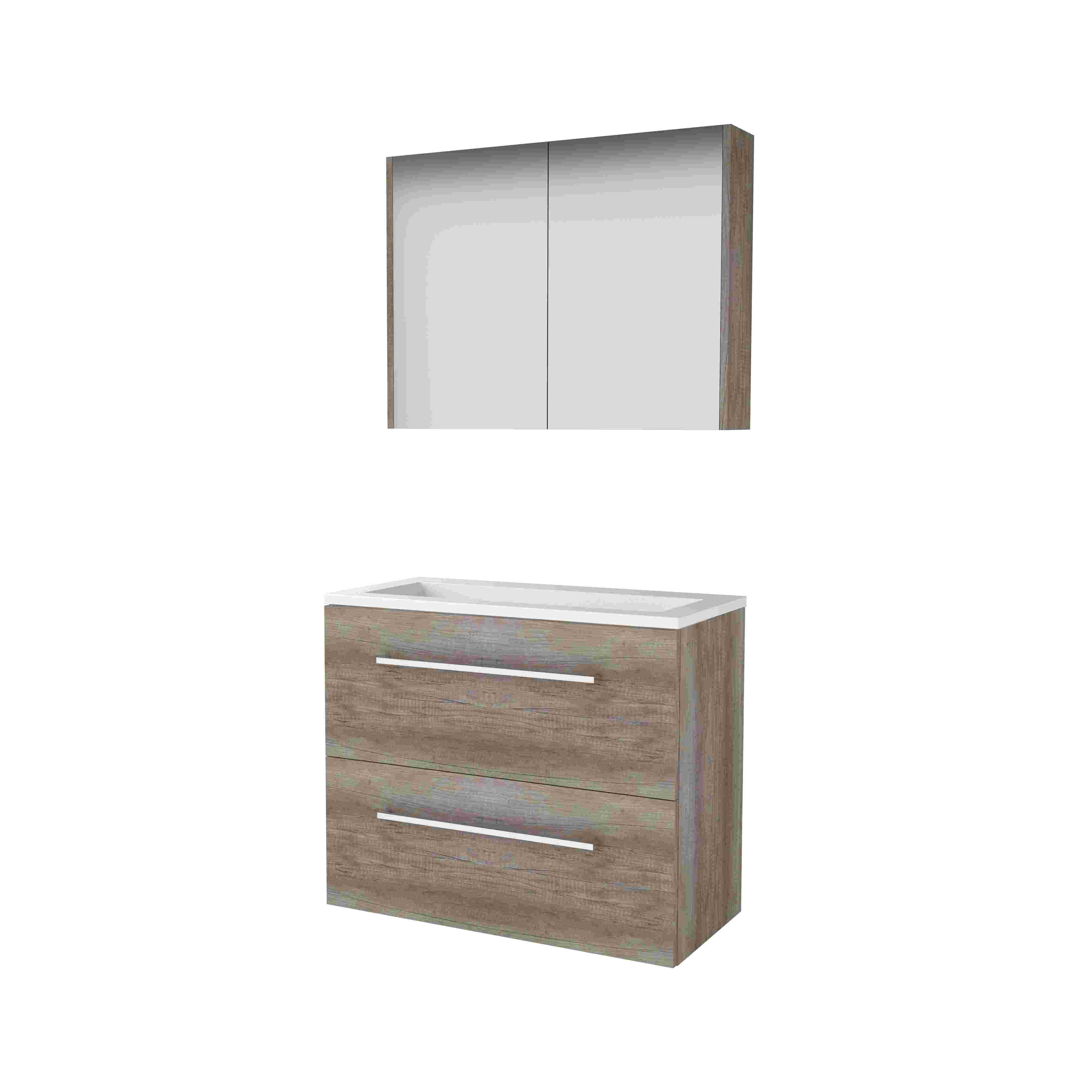 Basic Comfort 39 set 80x39cm met gr. 2 la Acryl wast. 0 krgt. incl. kast C39GR80A0SO Scotch Oak