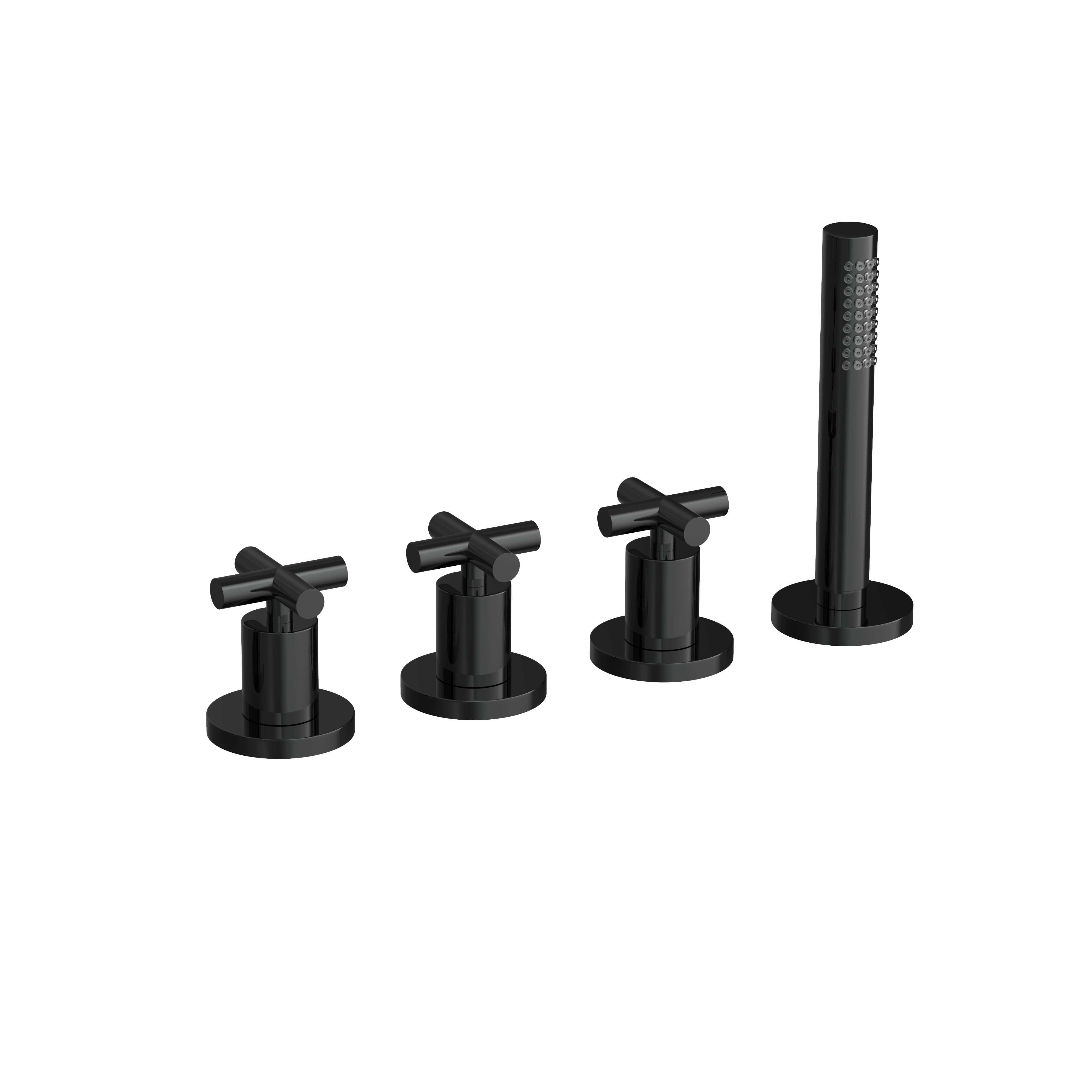 Hotbath CHAP badrandcombinatie een hendel mengkraan zonder uitloop C175PBP Gepolijst zwart PVD