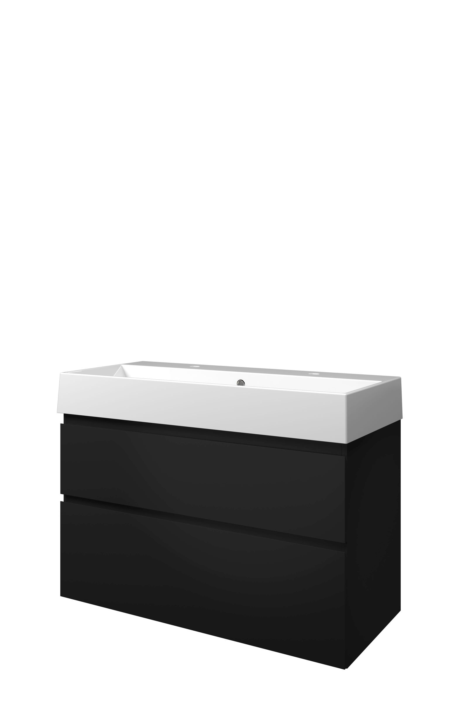 Proline set porselein Loft wast. met 2 krgt. en onderk. a-sym. 1815566 Mat zwart/Glans wit H700xB1000xD460