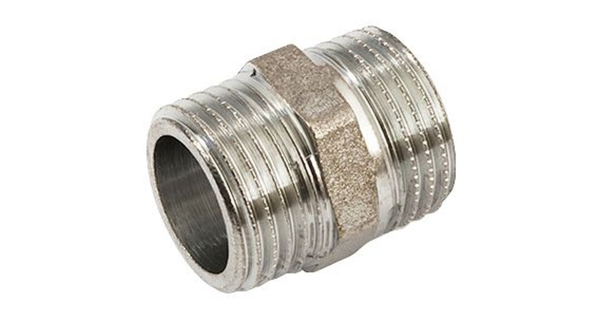 Chroom Dubbele nippel 3/8 btdr.