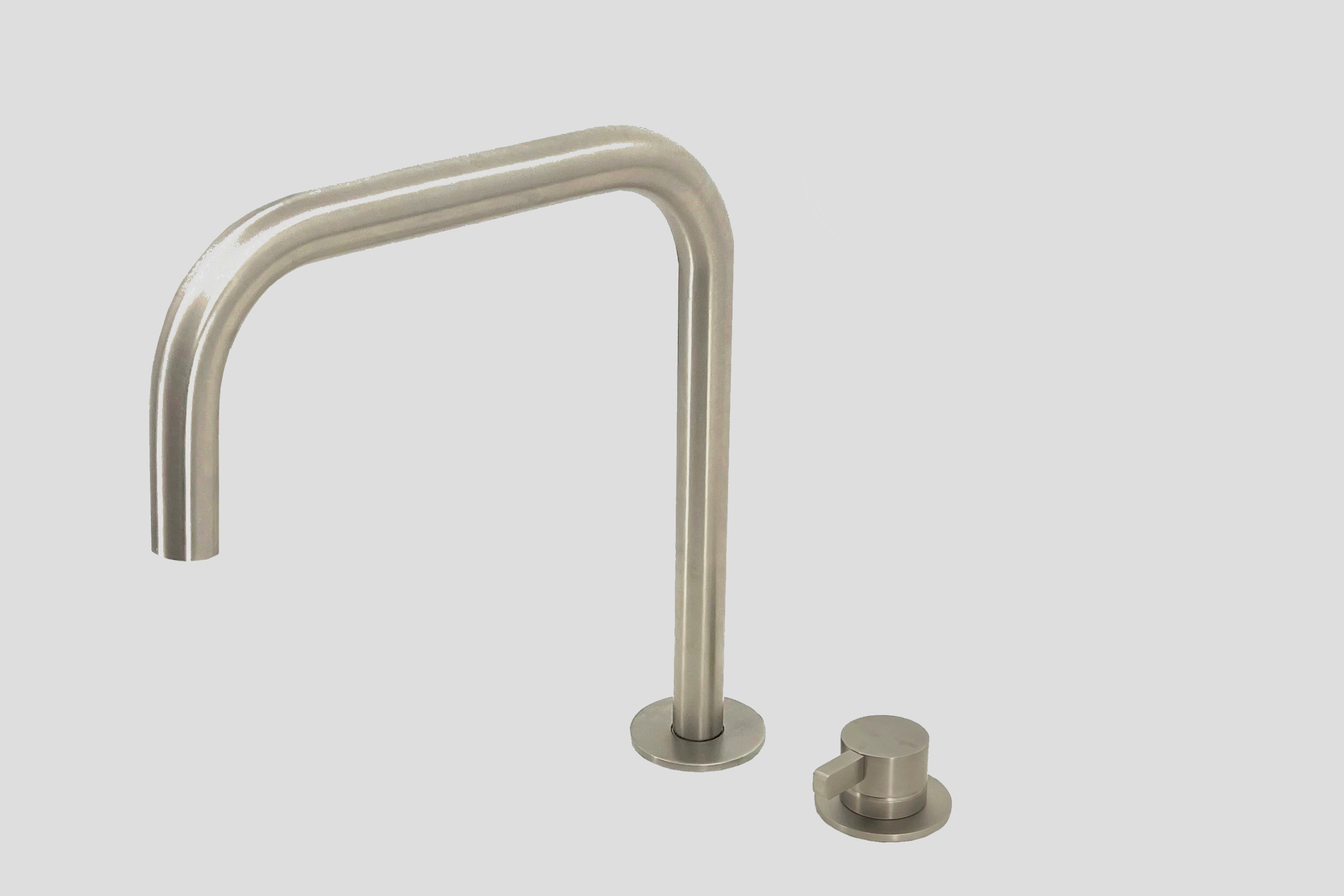 Lagoo Como Wastafelmengkraan 2-gats m. draaibare rechte uitloop medium CM1230BN Brushed Nickel