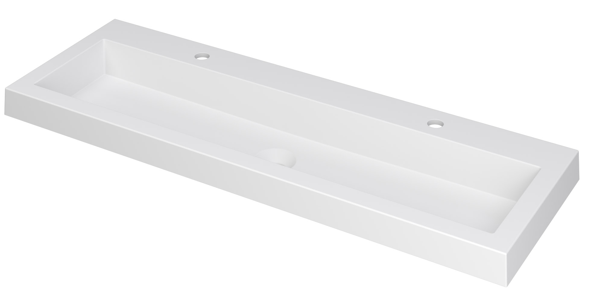 INK Dock wast. Polystone met 2 krgt. 3415332 Mat wit H60xB1200xD400