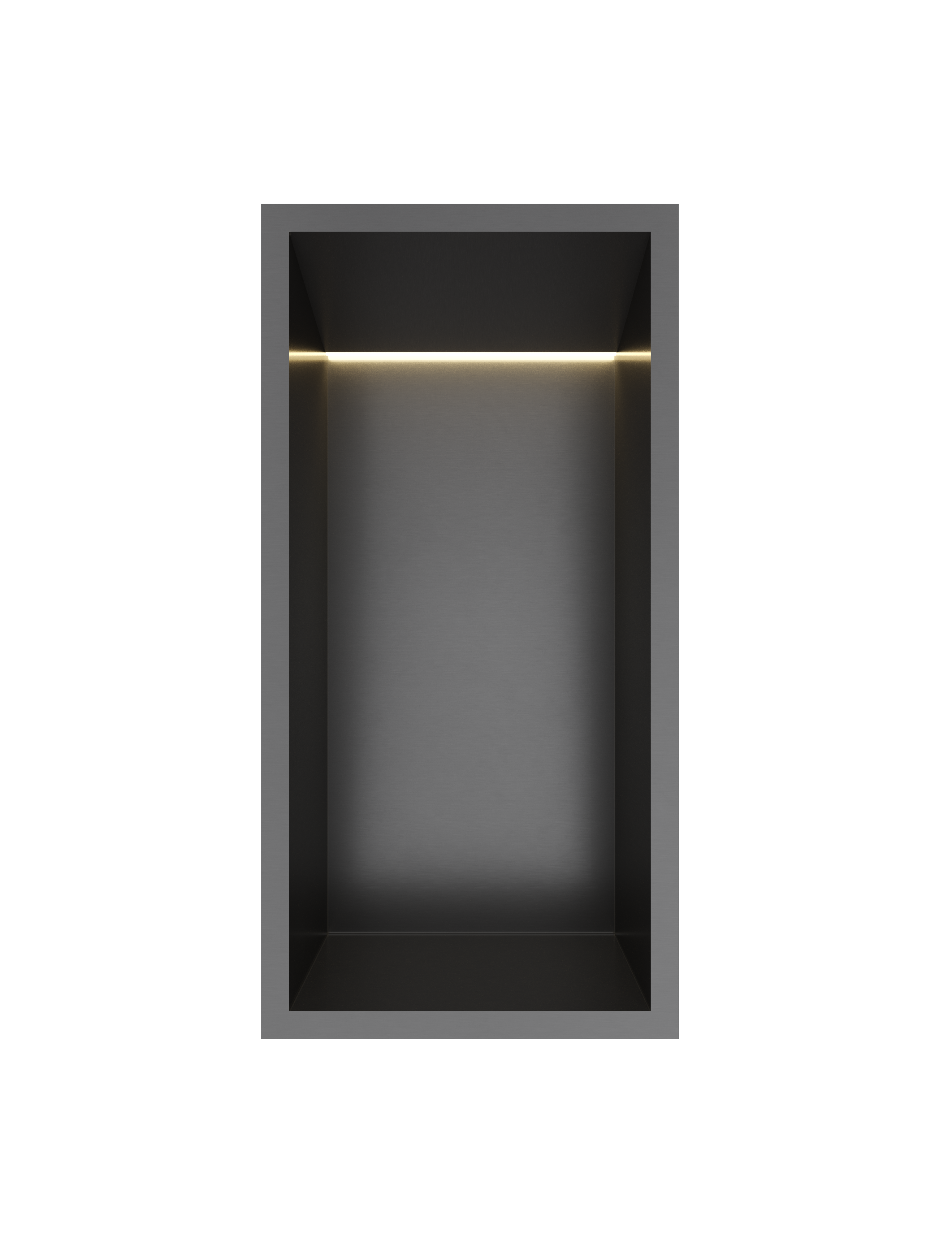 Hotbath More inbouwbox of inbouwnis 30x15x10cm with LED IP44 BOX015LMBP Geborsteld zwart PVD