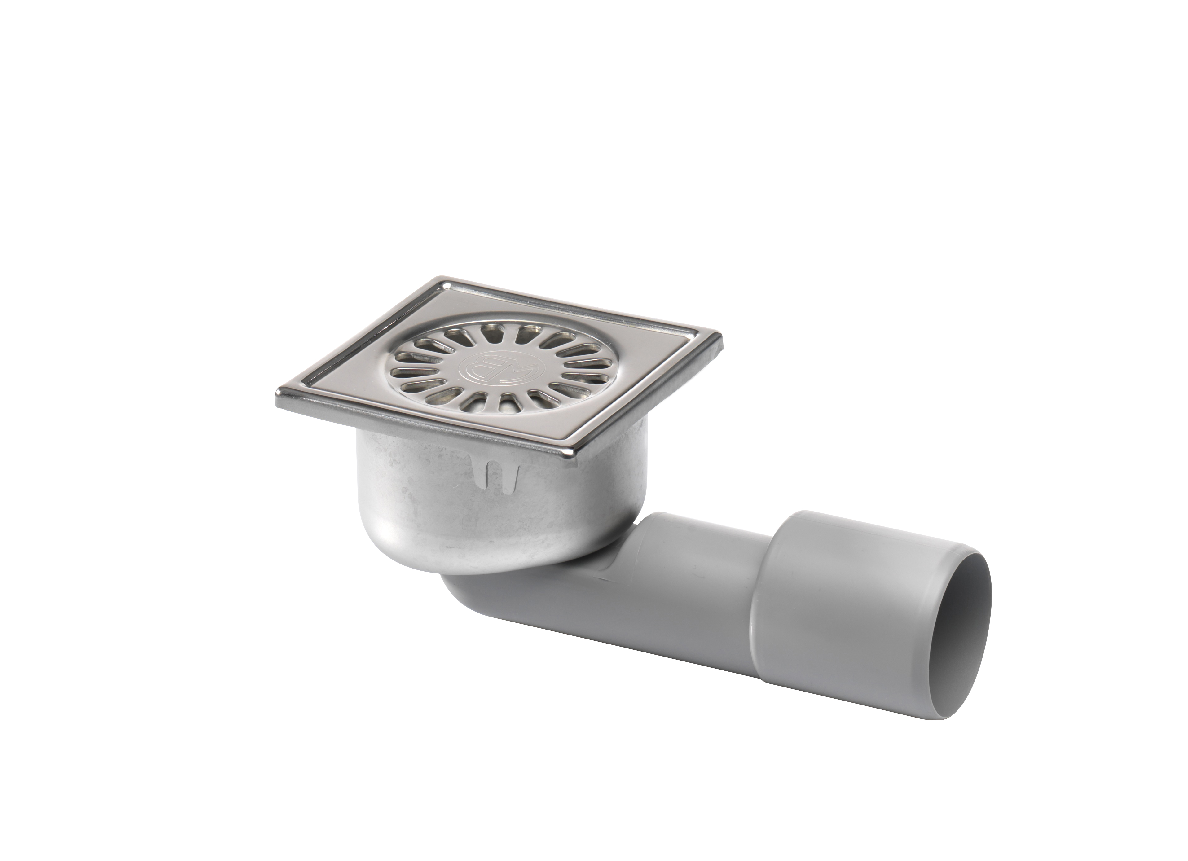 Aquaberg RVS put m/RVS rooster zij-uitlaat-onder uitlaat 182.100.040 10x10cm