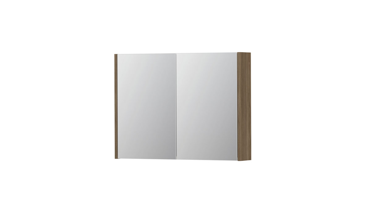 INK SPK1 spiegelkast m. 2 dubbelzijdige spiegeldeuren en stop/schak. 1110570 Zuiver eiken H600xB800xD140