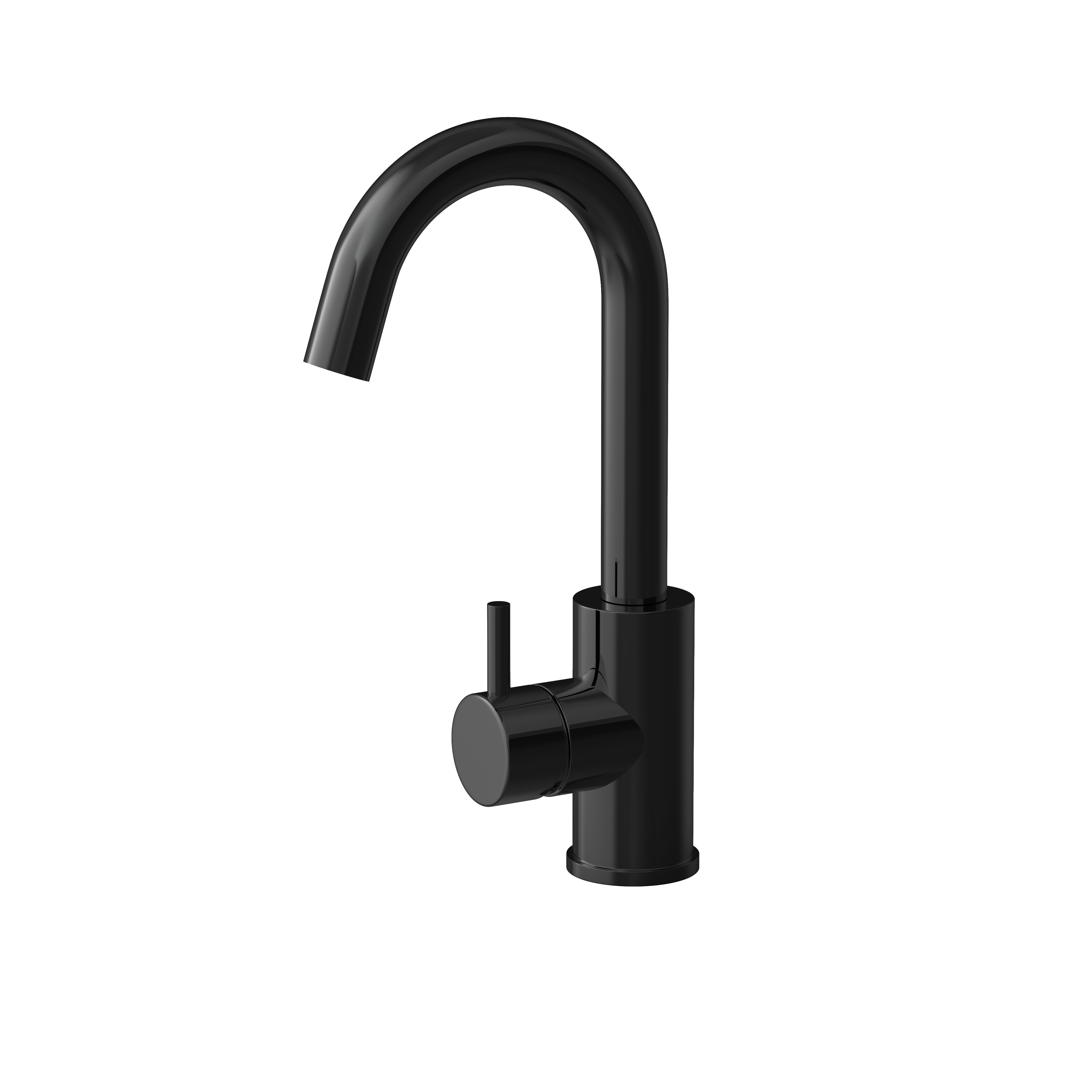 Hotbath Cobber wastafelmengkraan met draaibare uitloop zonder waste CB004PBP Gepolijst zwart PVD