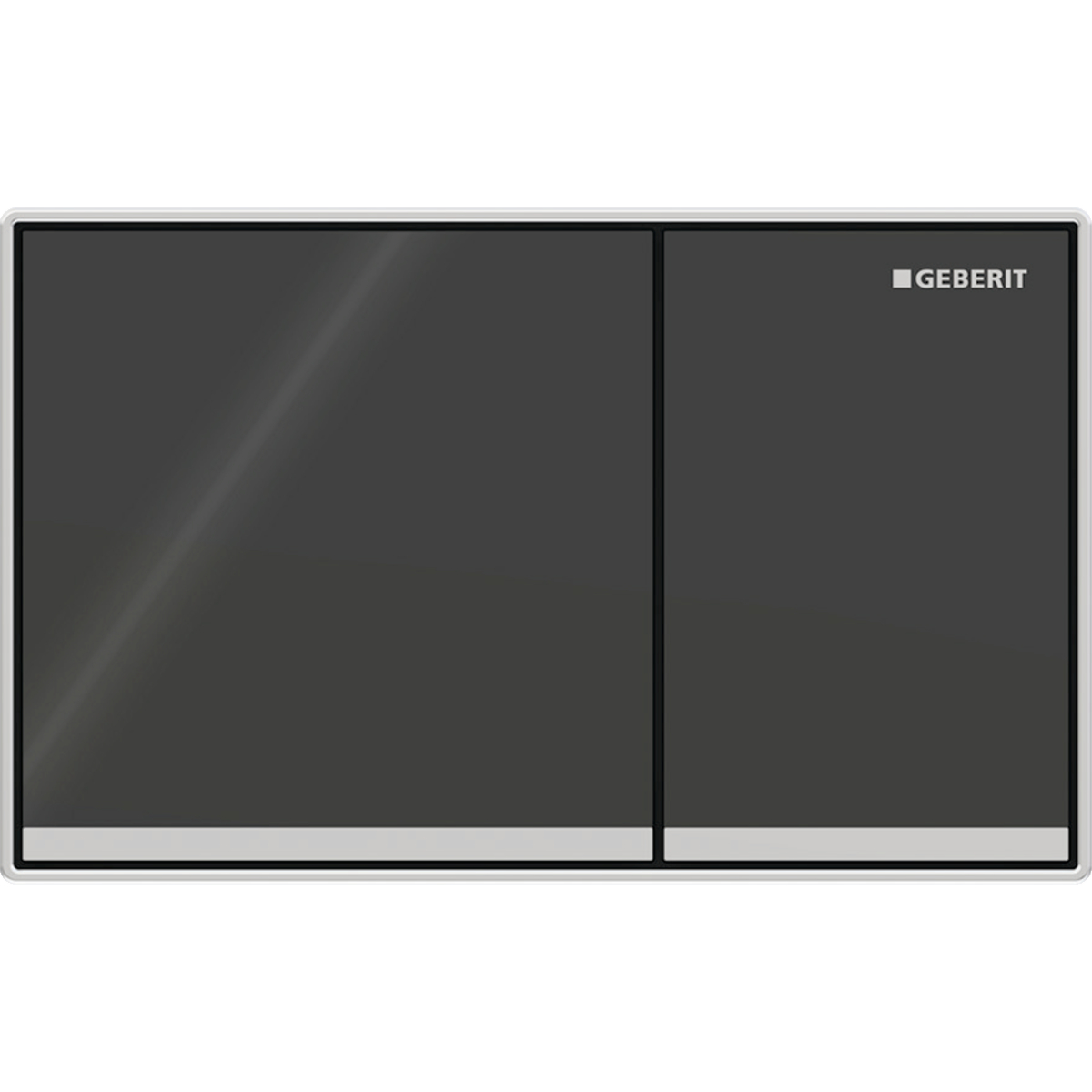 Geberit Omega60 bedieningsplaat 2- toets square glas zwart 115.081.SJ.1