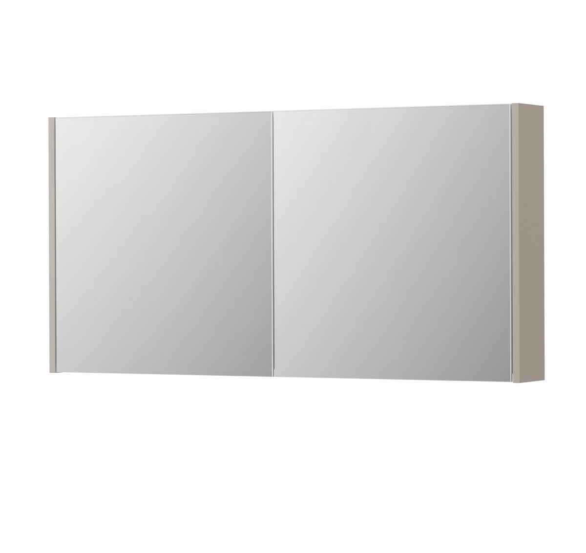 INK SPK1 Spiegelkast met 2 dubbelzijdige spiegeldeuren en stopc./schak. 1110729 Mat kasjmier grijs Afm. 1200x140x600