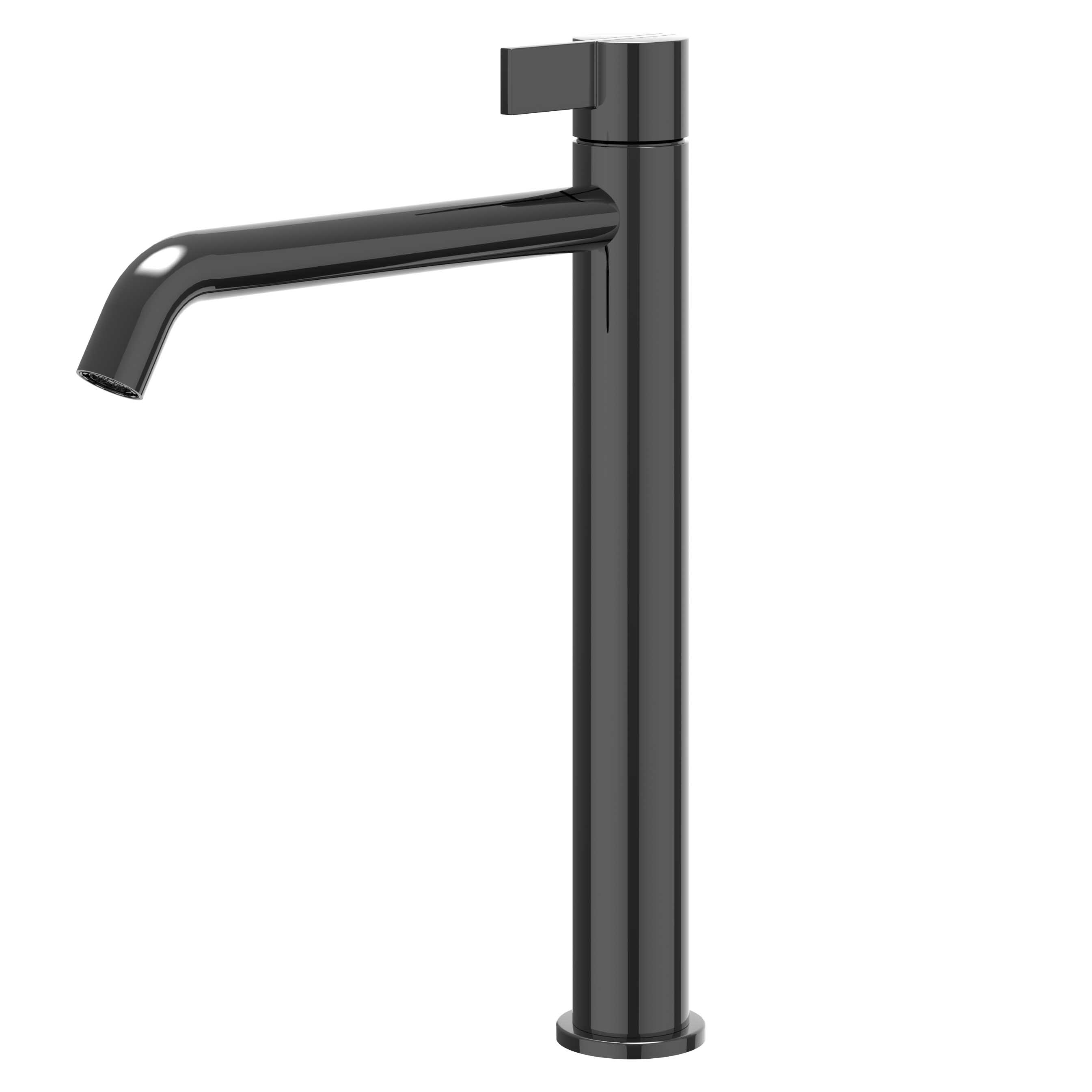 IVY Pact Eenhendel wastafelmengkraan opbouw model L coldstart 6101157 Zwart chroom PVD