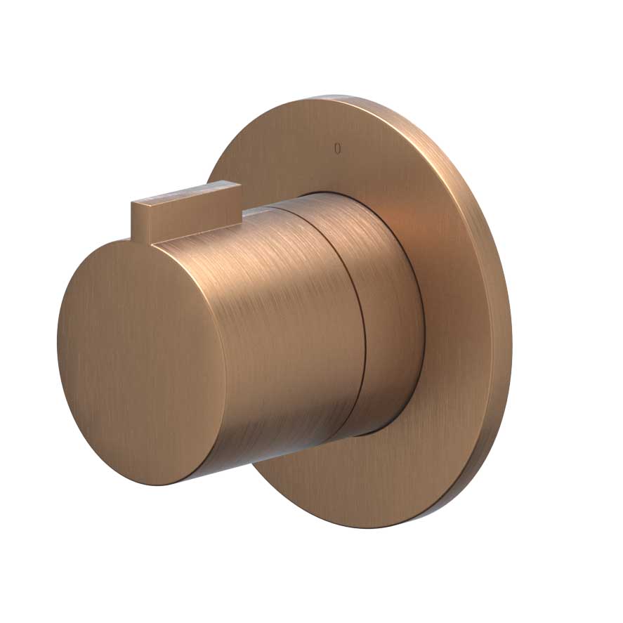 IVY Pact Afbouwdeel flow-through stopkraan symmetry met rond rozet 6202595 gebr. mat koper PVD