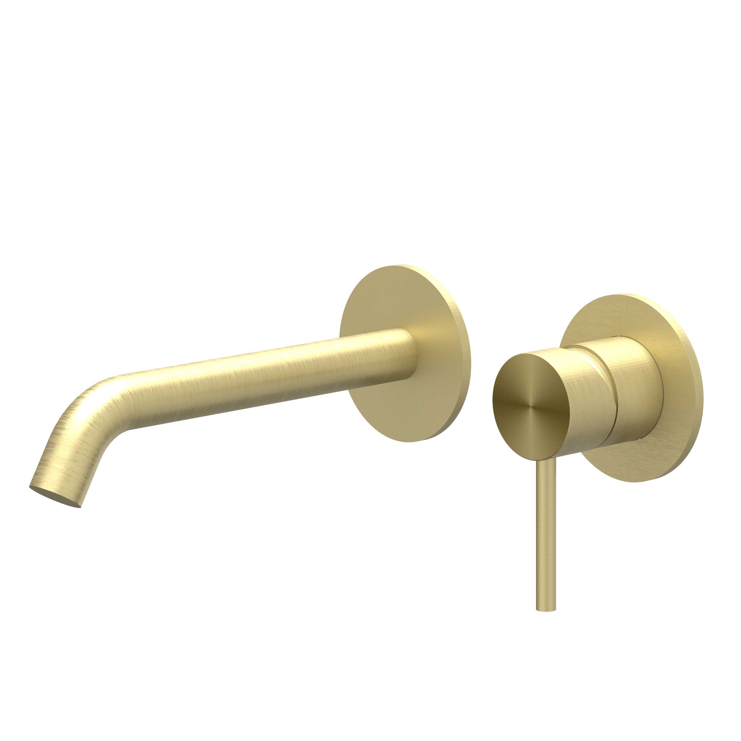 IVY Concord Wastafelmengkraan afbouwdeel 2-gats met gebogen uitloop 6100362 RVS316 gebr. mat goud PVD