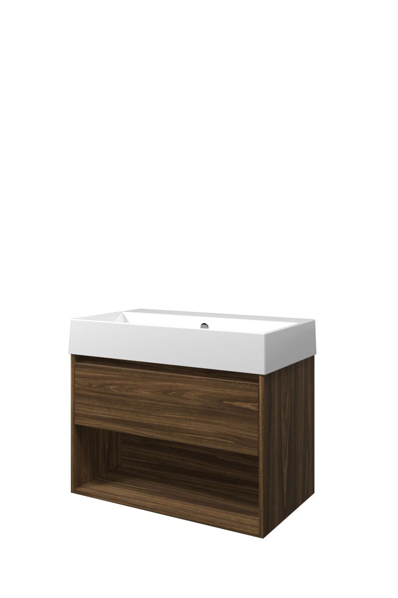 Proline set porselein Loft wast. z. krgt. en onderk. met schap 1815323 Cabana oak/Glans wit H620xB800xD460