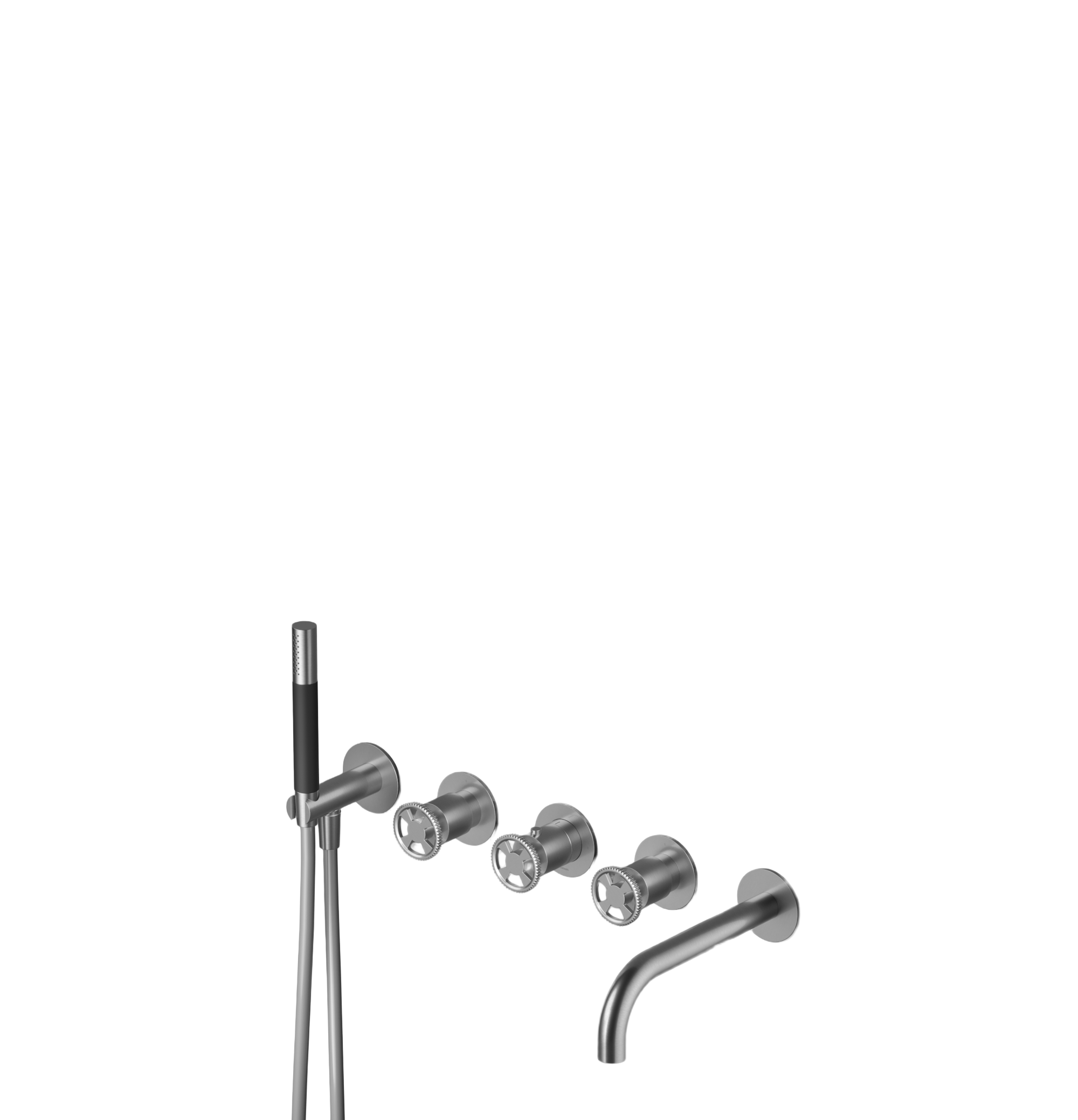 Hotbath Cobber Work afbouwdeel douchetherm. m. 2 stopkranen m. uitl. CW7072EXTGN Geborsteld Nikkel