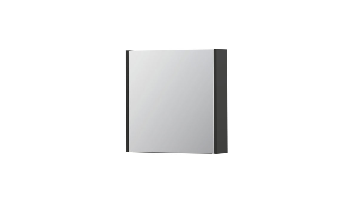 INK SPK1 spiegelkast m. 1 dubbelzijdige spiegeldeur en stop/schak. 1110452 mat antraciet H600xB600xD140