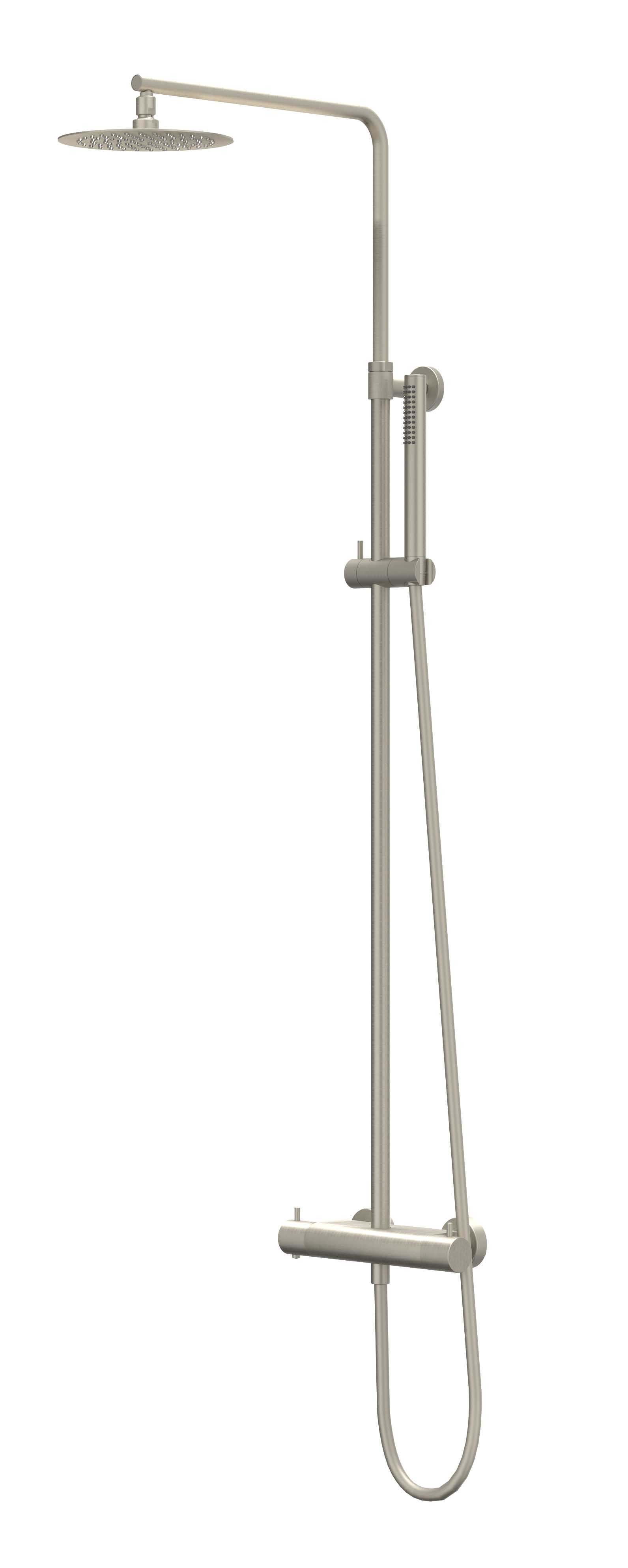 IVY Bond Doucheset opbouw set R25cm me en staafmodel CSB1GNAE gebr. nickel PVD