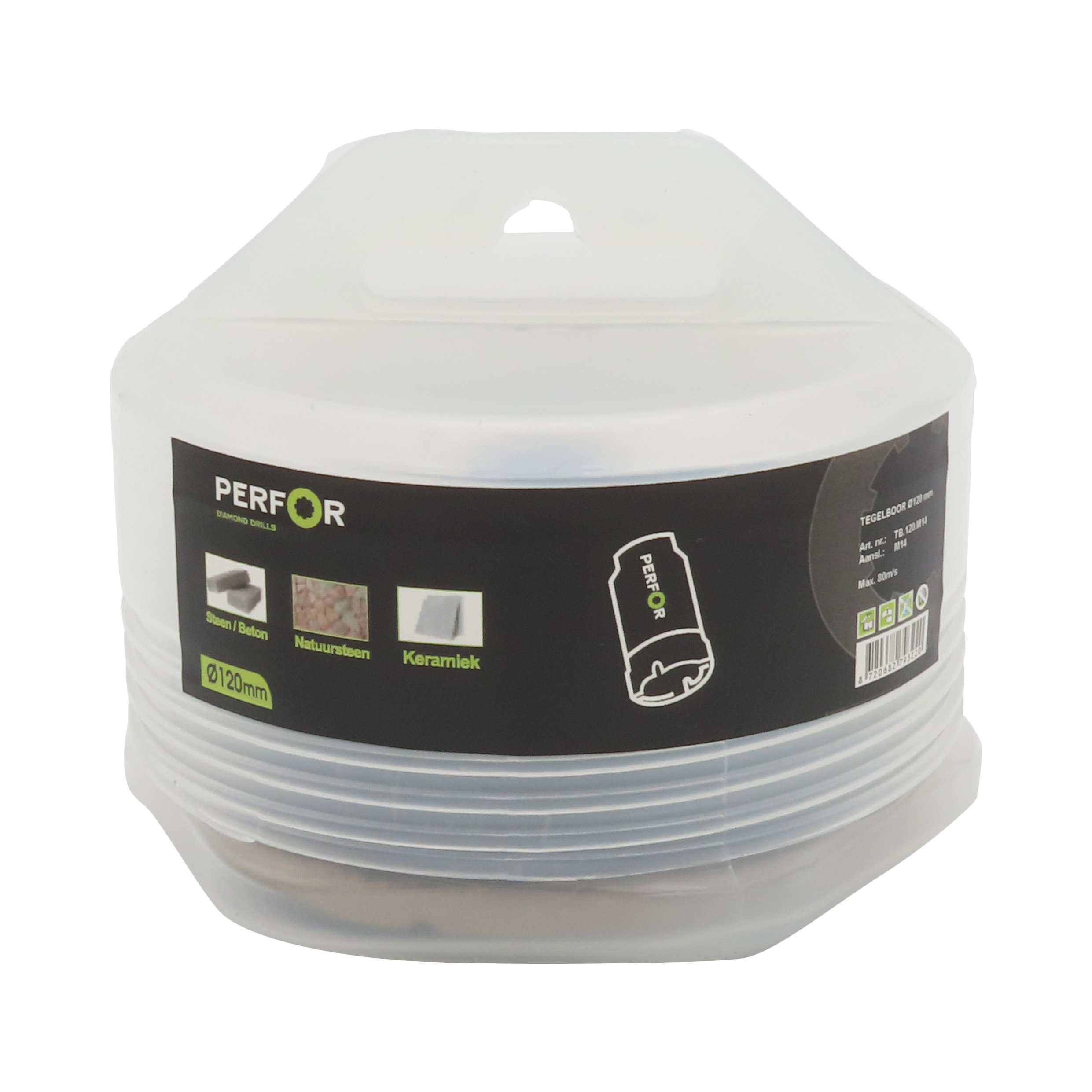 Tegelboor 120mm M14 aansluiting TB.120.M14