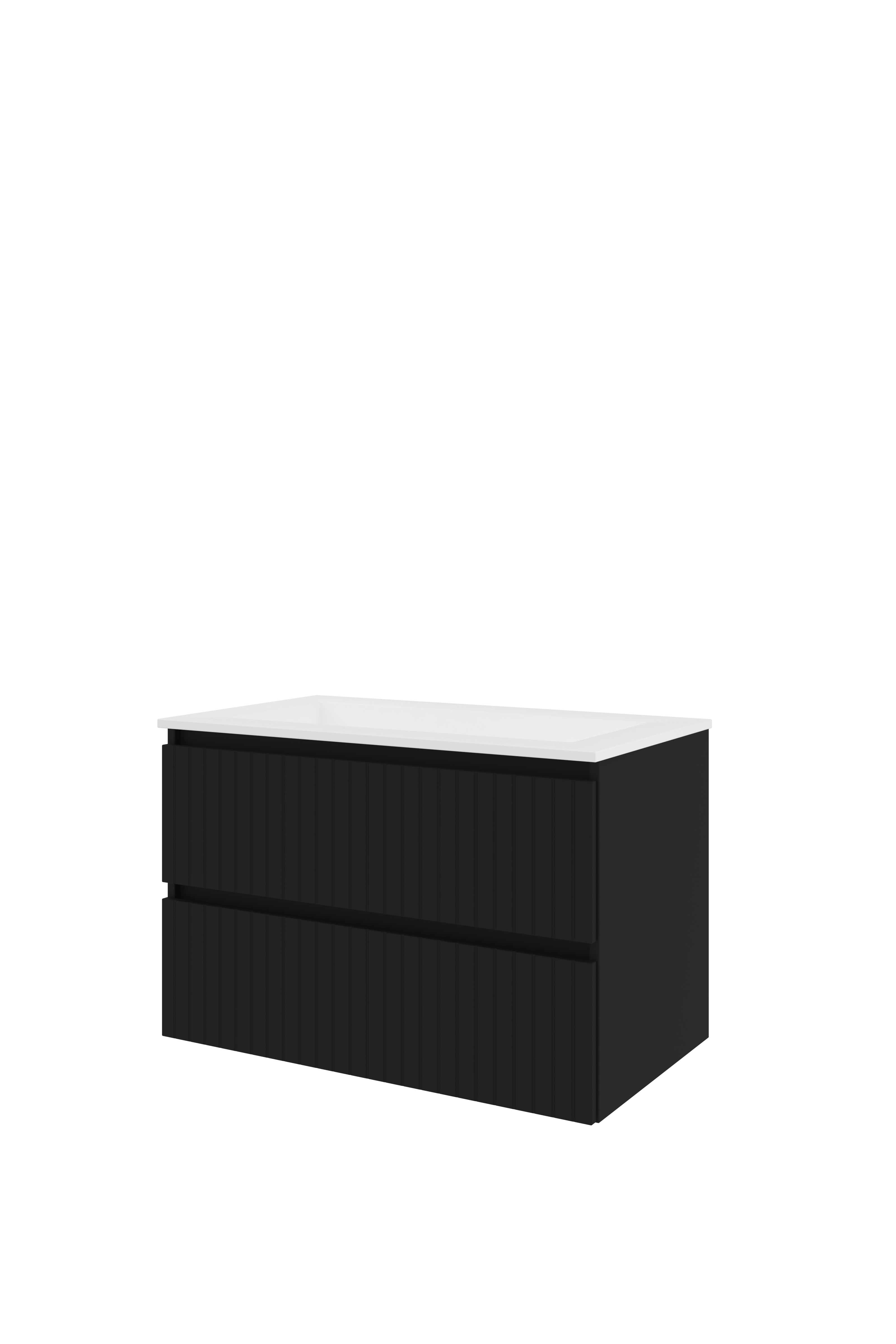 Proline Set polystone Elegant wast. z. krgt. en onderkast sym. gefr. 1818446 Mat zwart/Mat wit 800x460x540