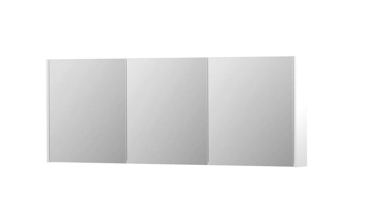 INK SPK1 spiegelkast m. 3 dubbelzijdige spiegeldeuren en stop/schak. 1110801 m. wit H600xB1600xD140