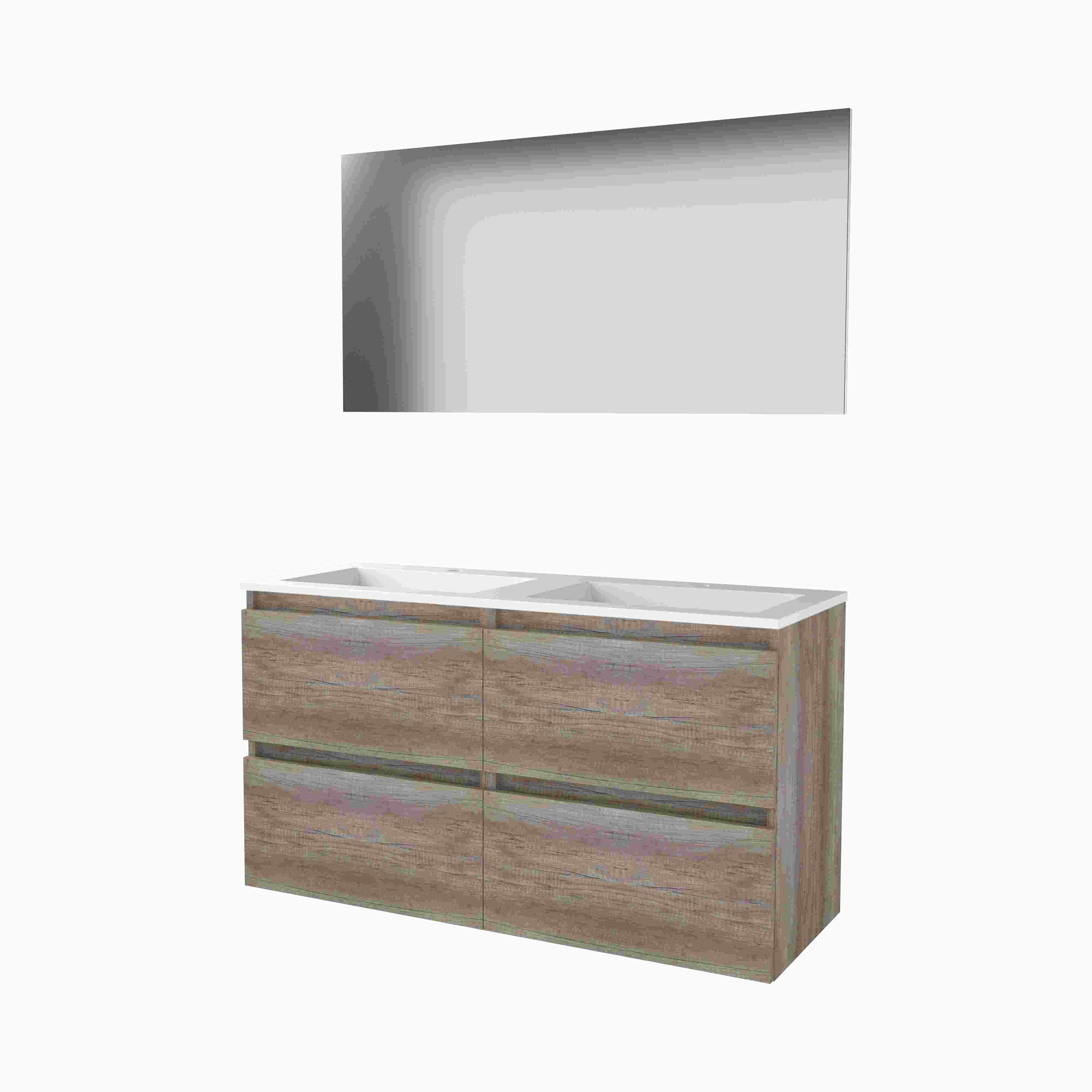 Basic Basic 46 onderk. GL incl. 4 la + Acryl wast. incl. 2 krgt. incl. spg. op plaat B1200xD460 Scotch Oak / 1810410