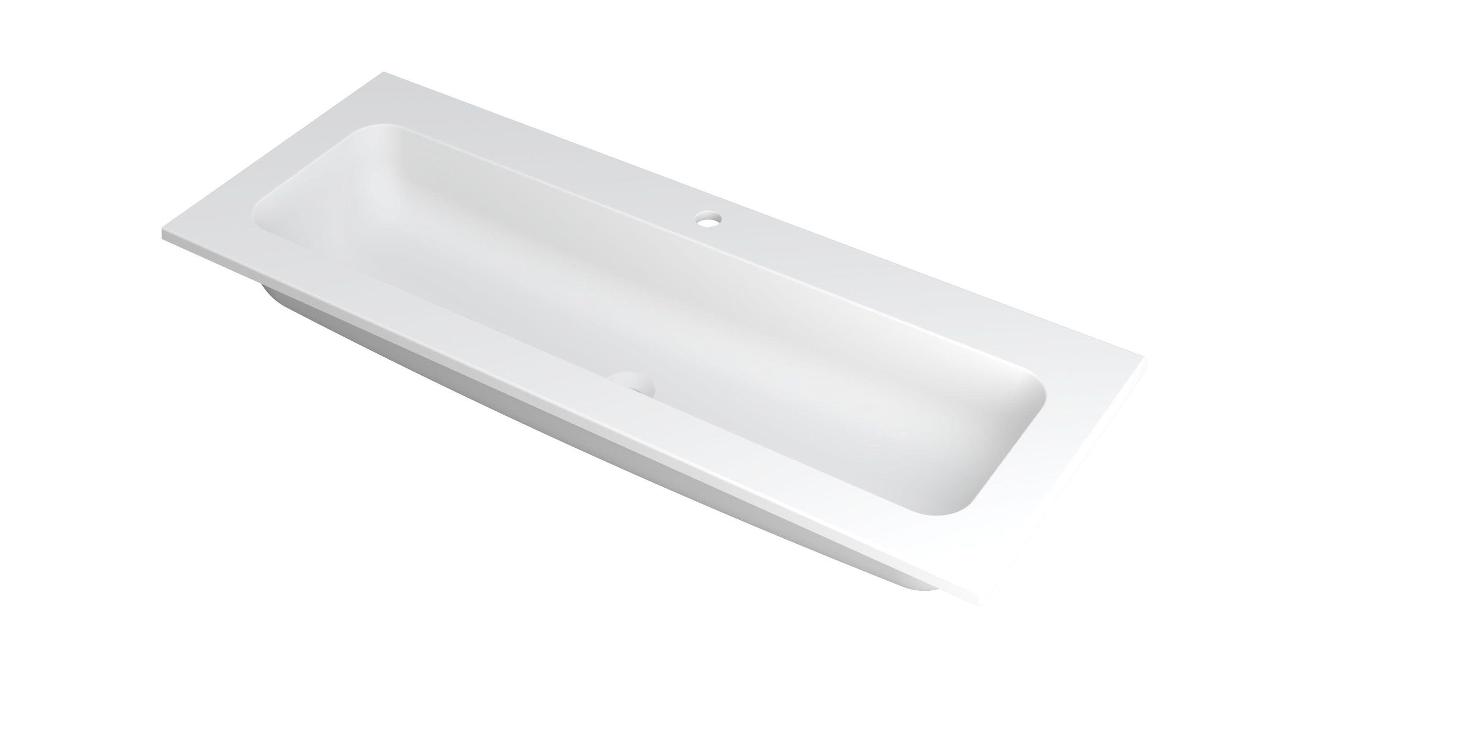 INK Faktor wast. polystone centraal met 1 krgt. 3407221 Mat wit H15xB1200xD450