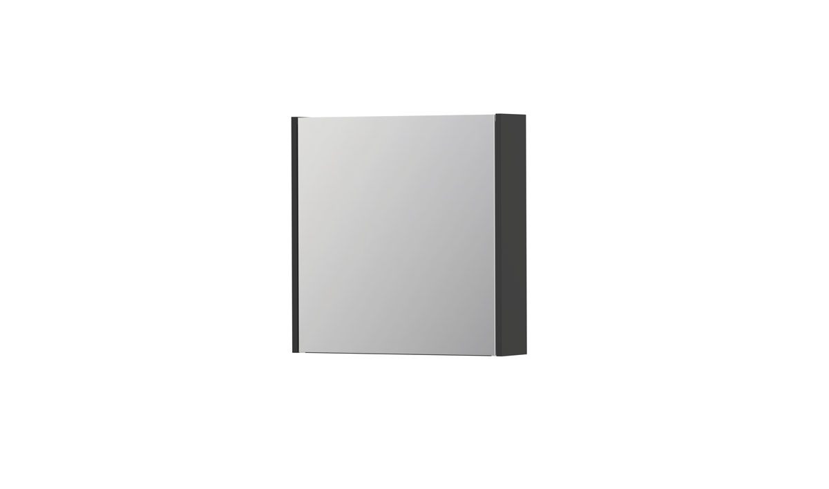 INK SPK1 spiegelkast m. 1 dubbelzijdige spiegeldeur en stop/schak. 1110457 Hoogglans antraciet H600xB600xD140