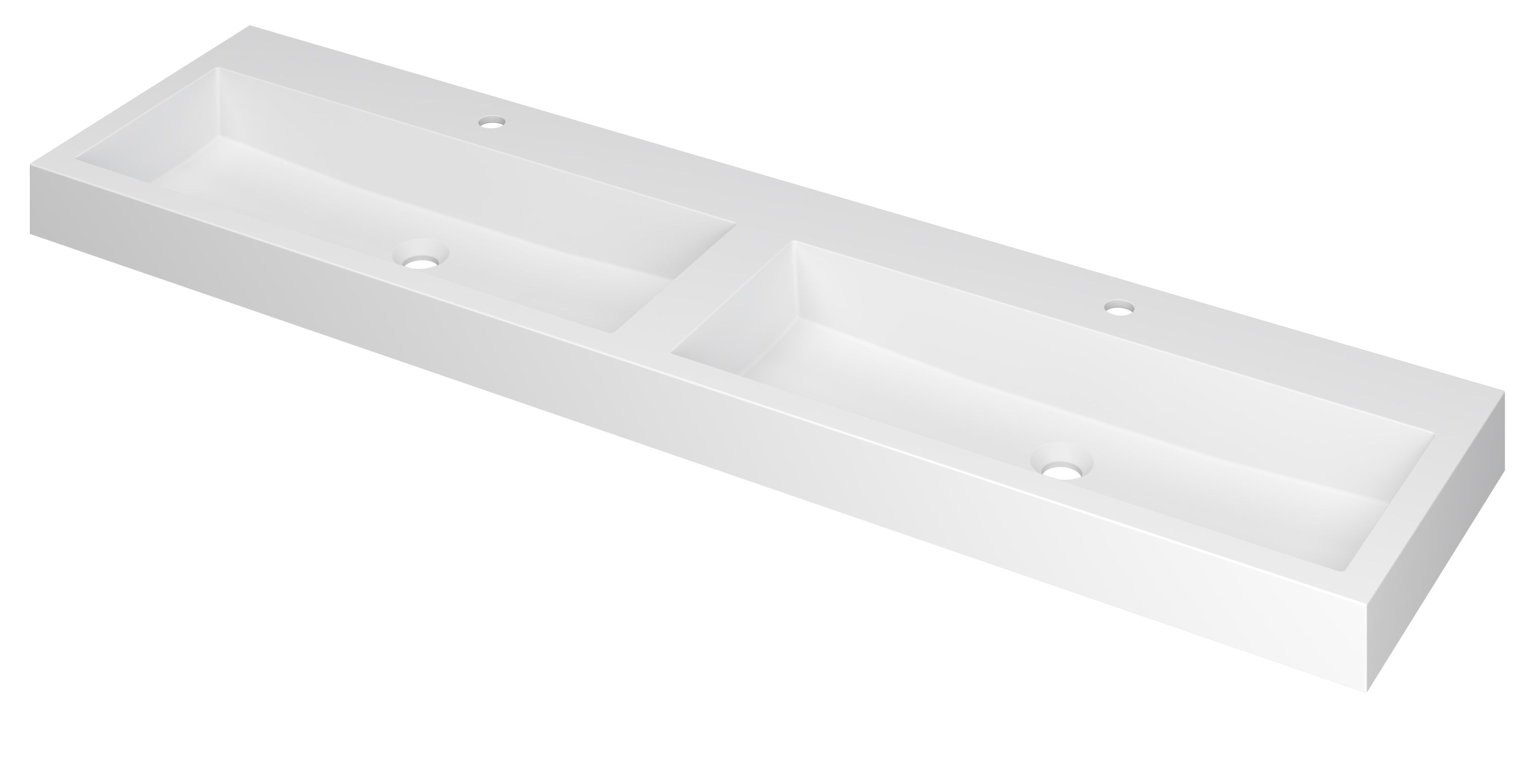 INK Momento wast. Polystone dubbel met 2 krgt. 3421371 Mat wit H90xB1800xD450