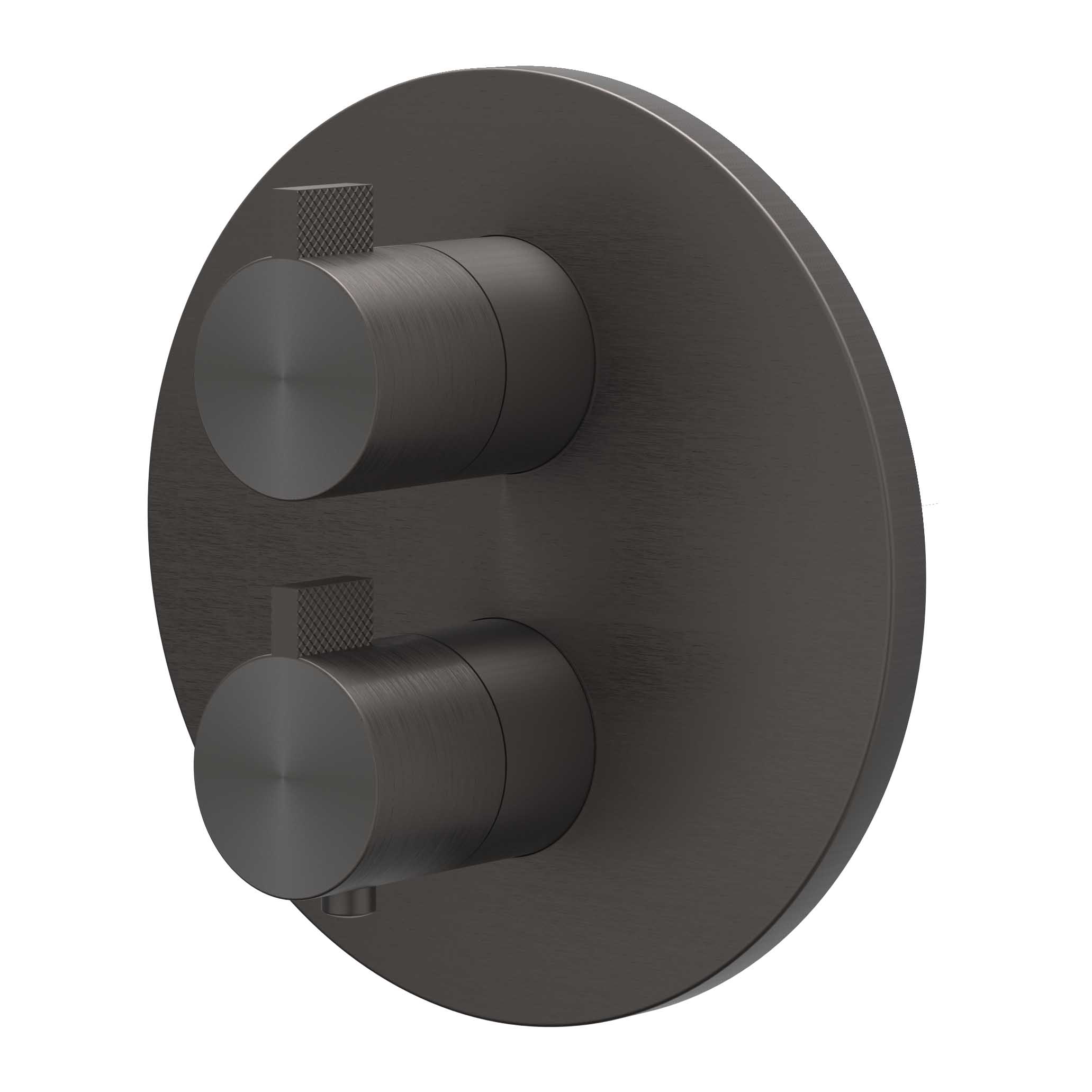 IVY Tribe Afbouwdeel inbouwthermostaat met 2-weg stop-omstel 6201124 RVS316 gebr. carbon black PVD