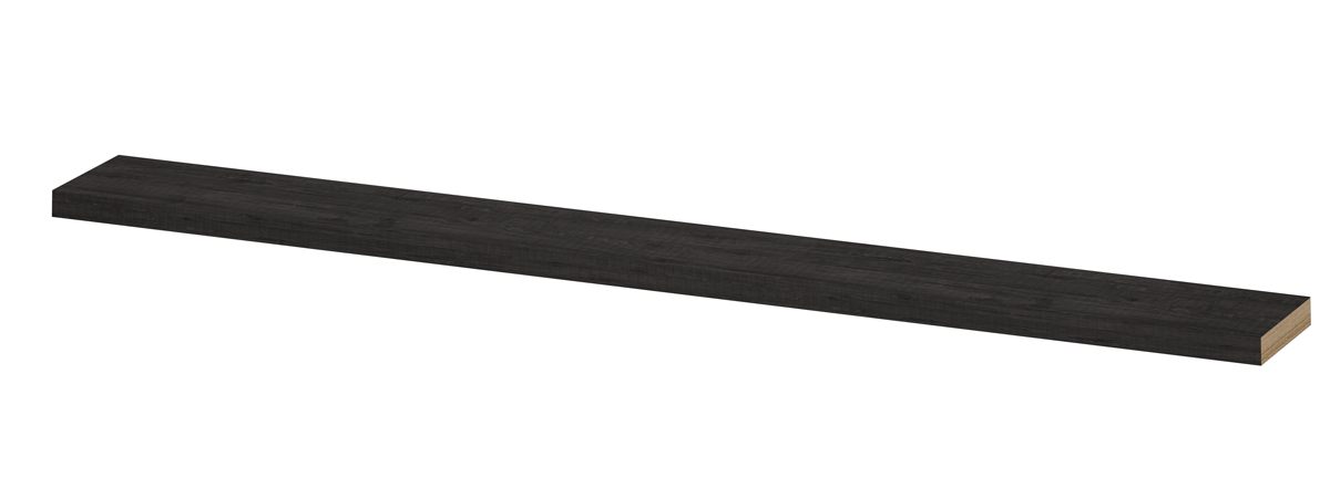 INK wandplank in dekor dikte 35mm voorzijde afgekant tbv nis 1258723 Houtskool eiken H35xB1800xD200