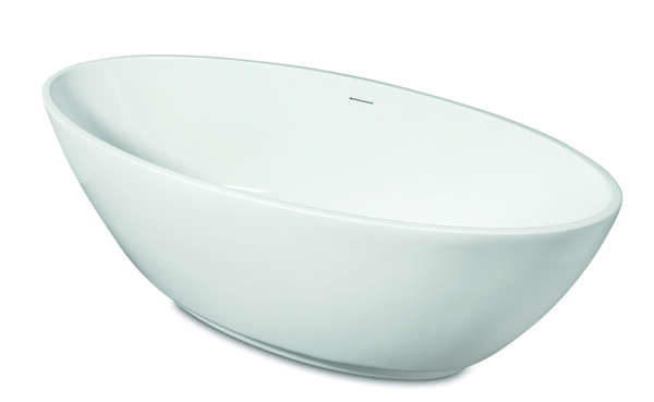 Luca vrijstaand bad van acryl ovaal uit een stuk met overl. 180x80.5x60h Wit glans