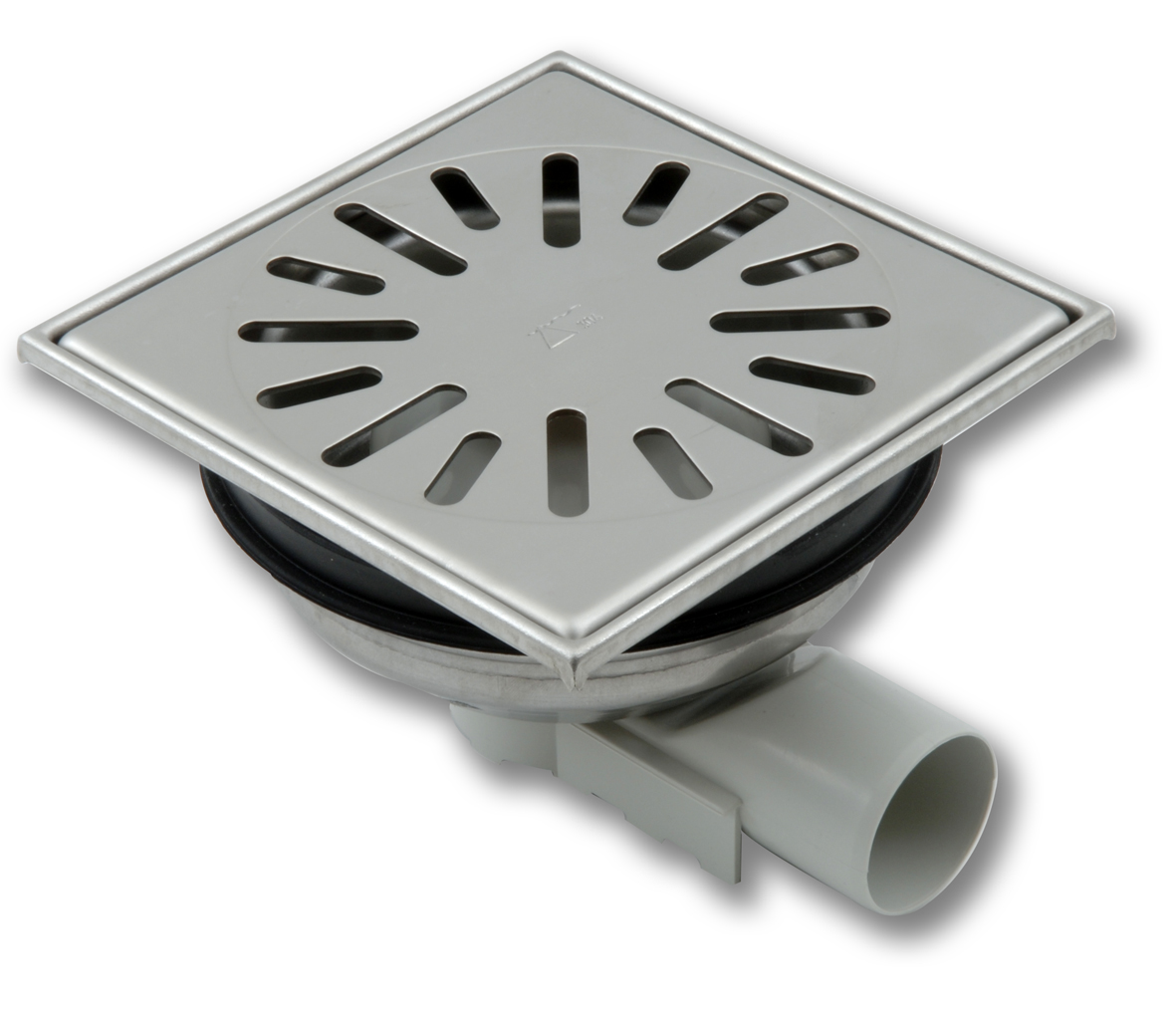Aquaberg RVS put m/RVS rooster hoogte verstelbaar zij-uitlaat 4840 15x15cm