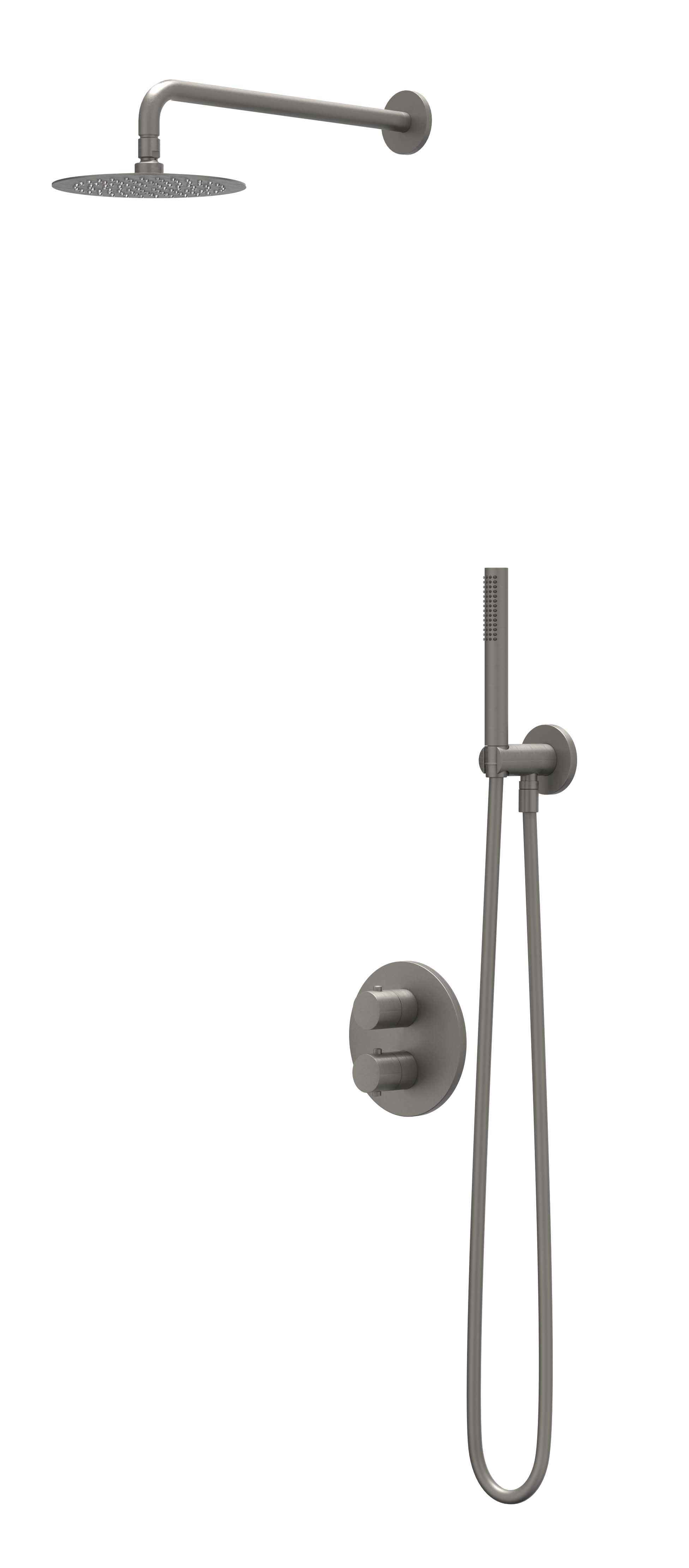 IVY Bond Inbouwset 2-weg plaf-15 25cm sl houder uitlaat en staafhdd CSB2GMABBA gebr. metal black PVD