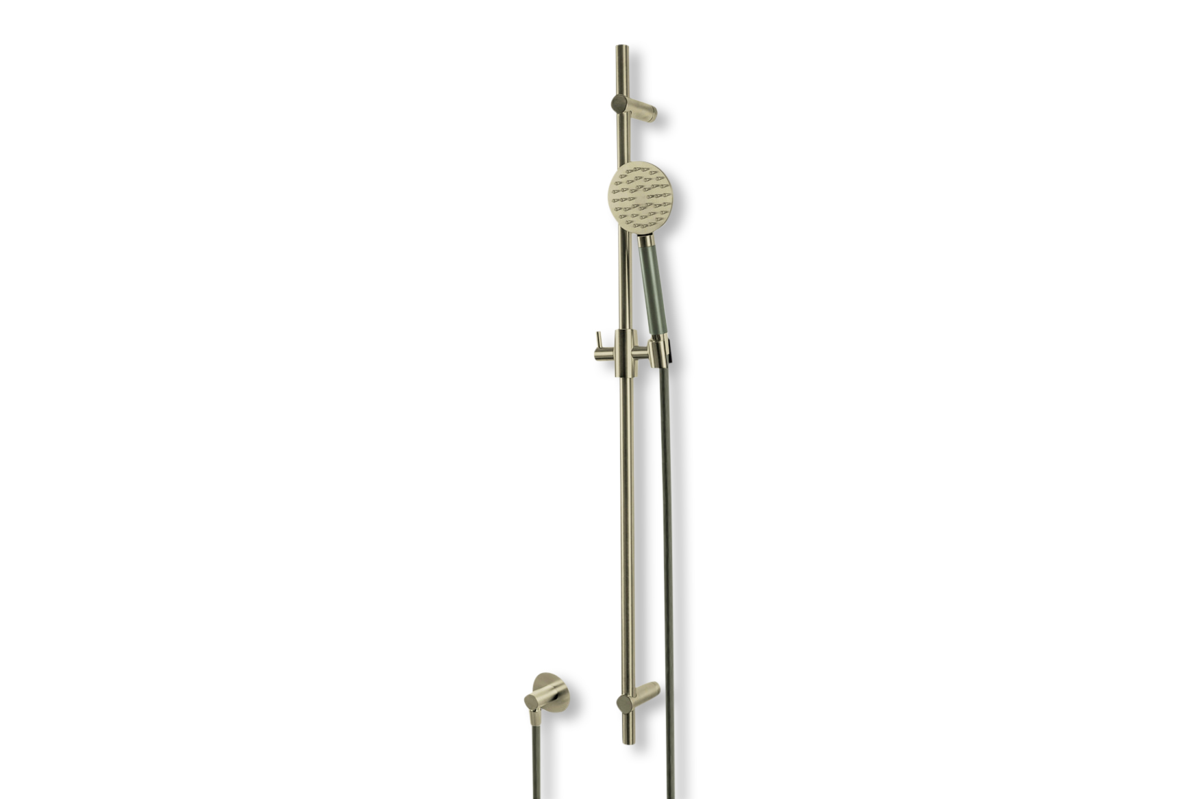 Lagoo Garda glijstang met wanduitlaat handdouche rond en doucheslang G5212BN Brushed Nickel