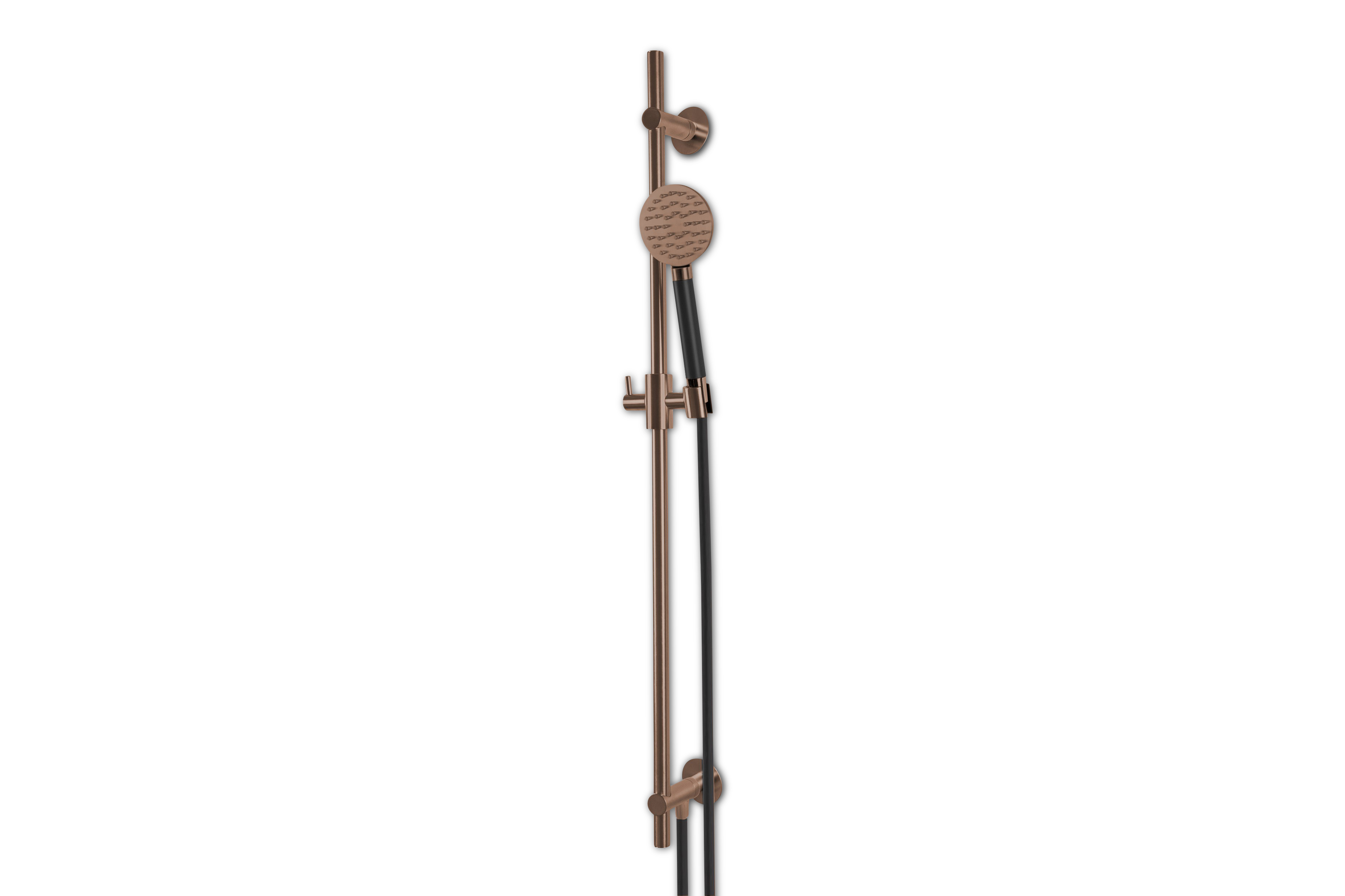 Lagoo Garda Glijstang messing m. ge┤ntegreerde wateruitlaat en handdouche rond G5222BK Brushed Copper PVD