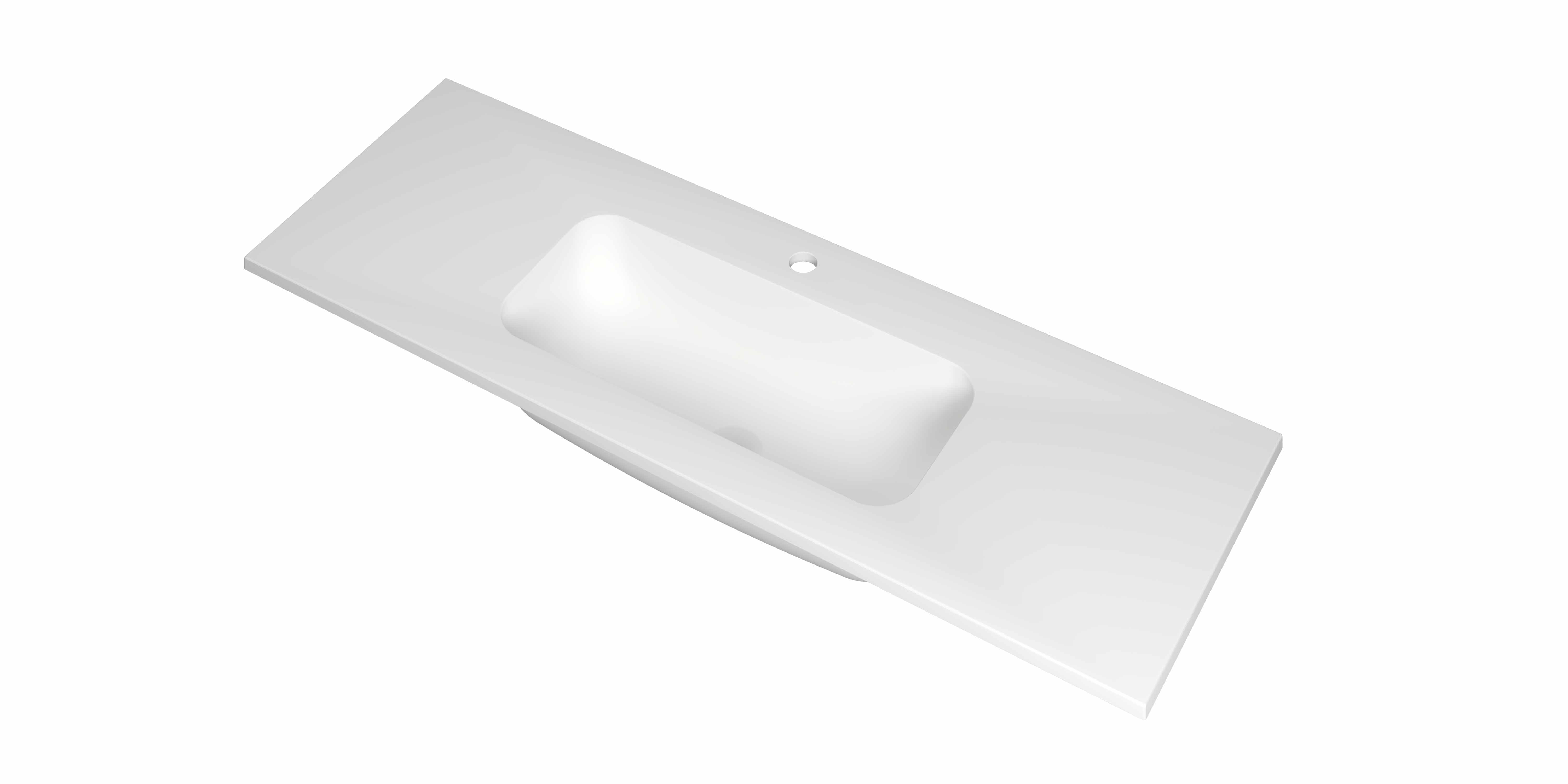 INK Reflekt wast. polystone midden met 1 krgt. 3407751 Mat wit 1200x400x15