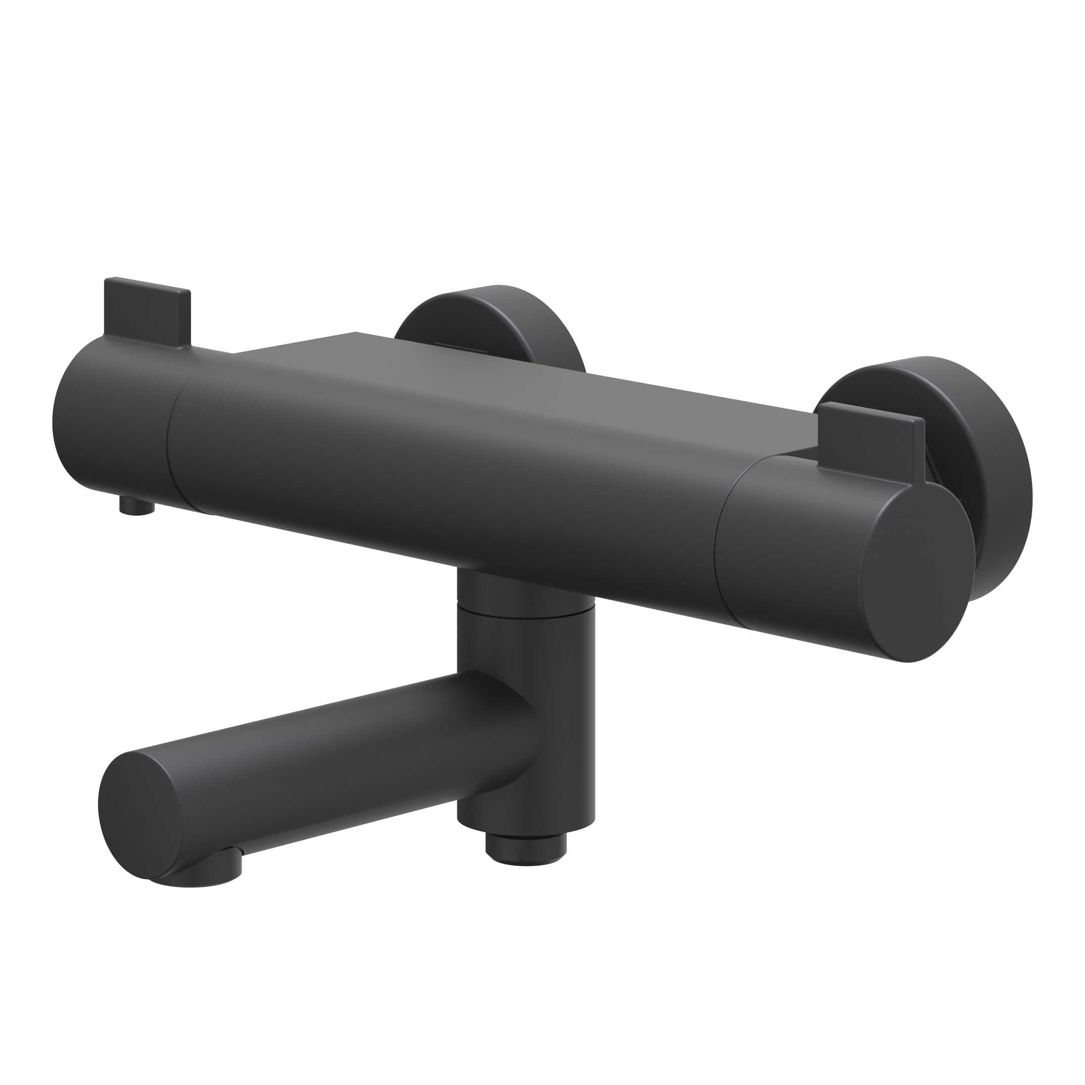 IVY Pact Badtherm.kraan opbouw m/wegdraaibare baduitloop m/omstel 6302002 Mat zwart PED