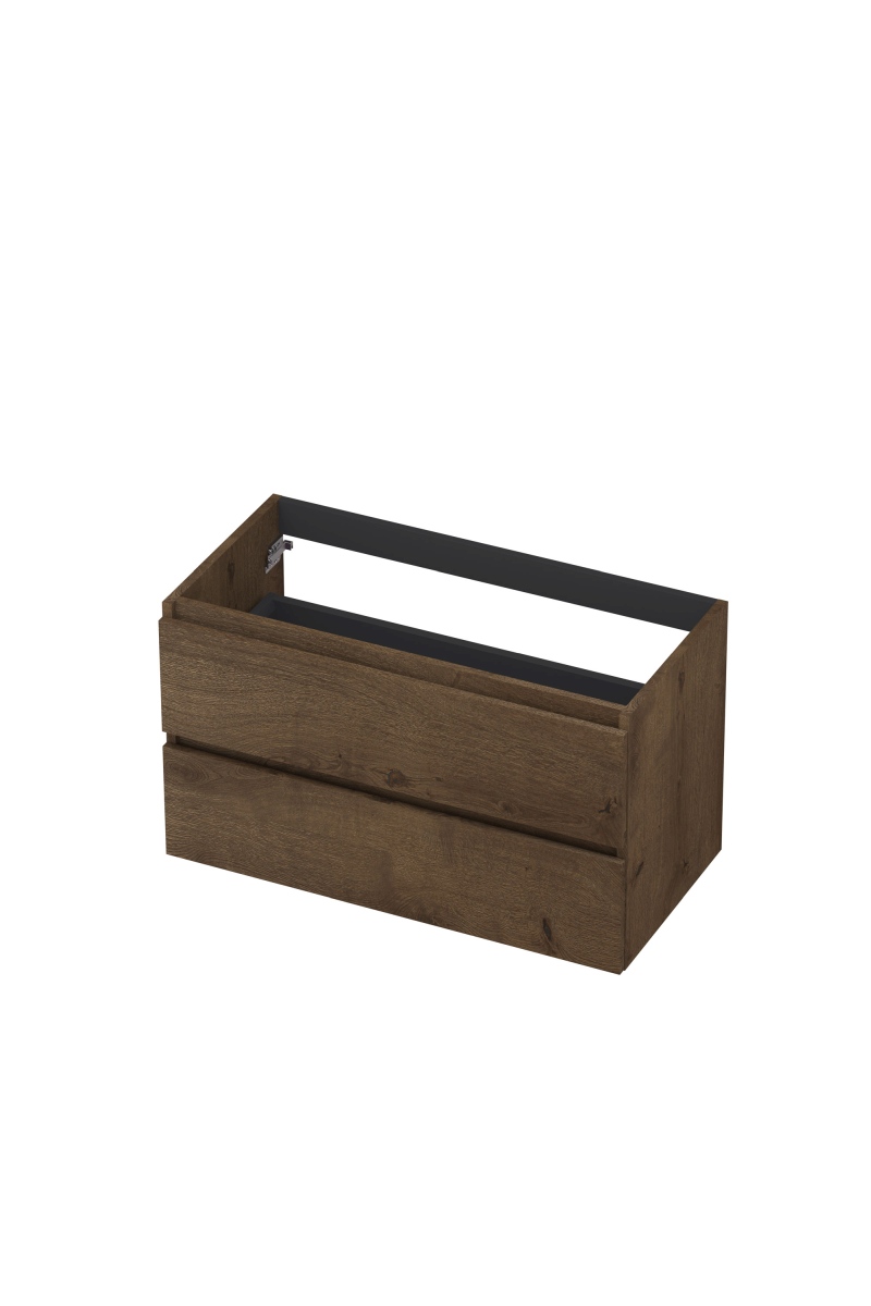 INK Fineer onderkast 2L gr.loos houten keerlijst fineer 1221433 Chocolate H520xB900xD450