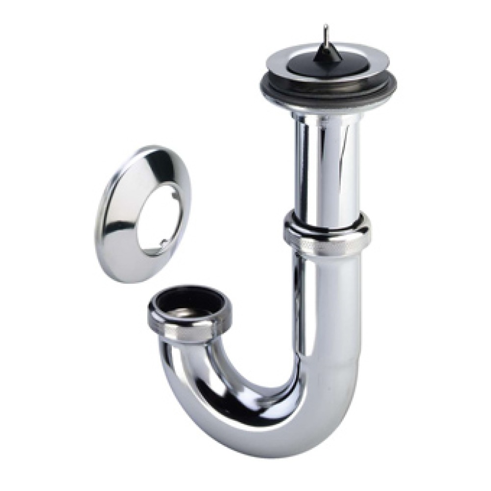 Viega chroom plugbuissifon m/rozet z/muurbuis 11/4 (5612.0)  120696