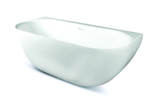 Luca Back to wall bad half rond van acryl met overloop 170x80x60h LUPA1777M Mat wit