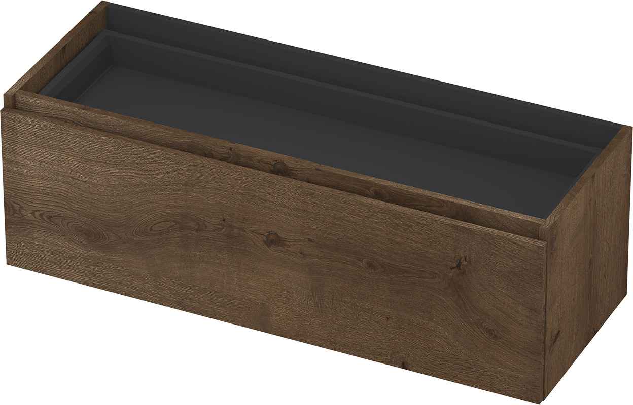 INK Fineer onderkast 1L m. binnenla gr.loos houten keerlijst fineer z. uitsparing 1221353Z Chocolate H400xB1200xD450