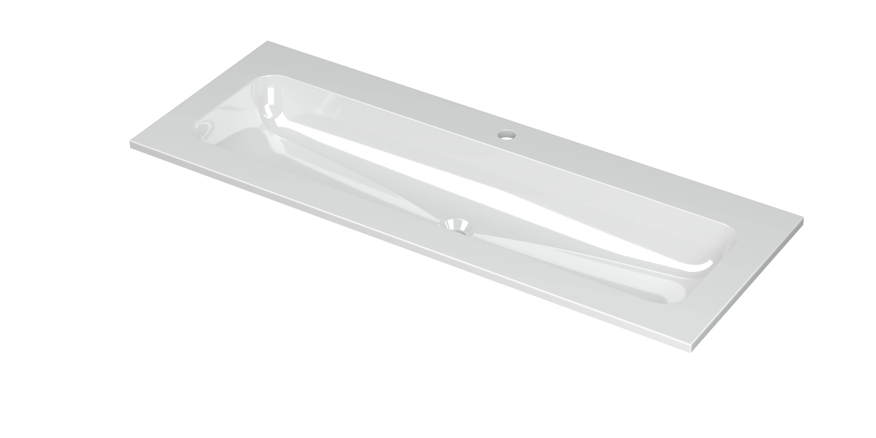 INK Aspekt wastafel pors. m. kom 45 centraal m. 1 krgt. 207031 Glans wit B15xD1200