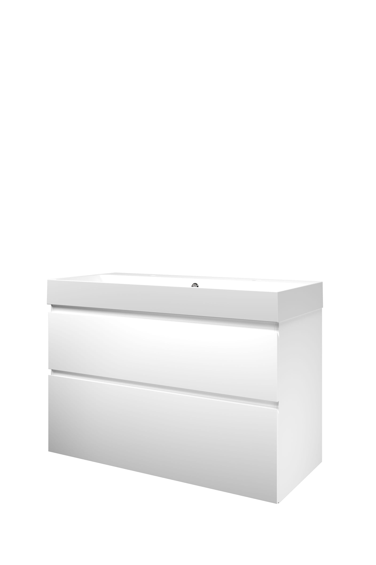 Proline set polystone Loft wast. met 2 krgt. en onderk. a-sym. 1817135 Mat wit/ Mat wit H700xB1000xD460