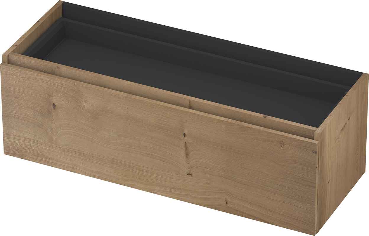 INK Fineer onderkast 1L m. binnenla gr.loos houten keerlijst fineer z. uitsparing 1221352Z Ash grey H400xB1200xD450