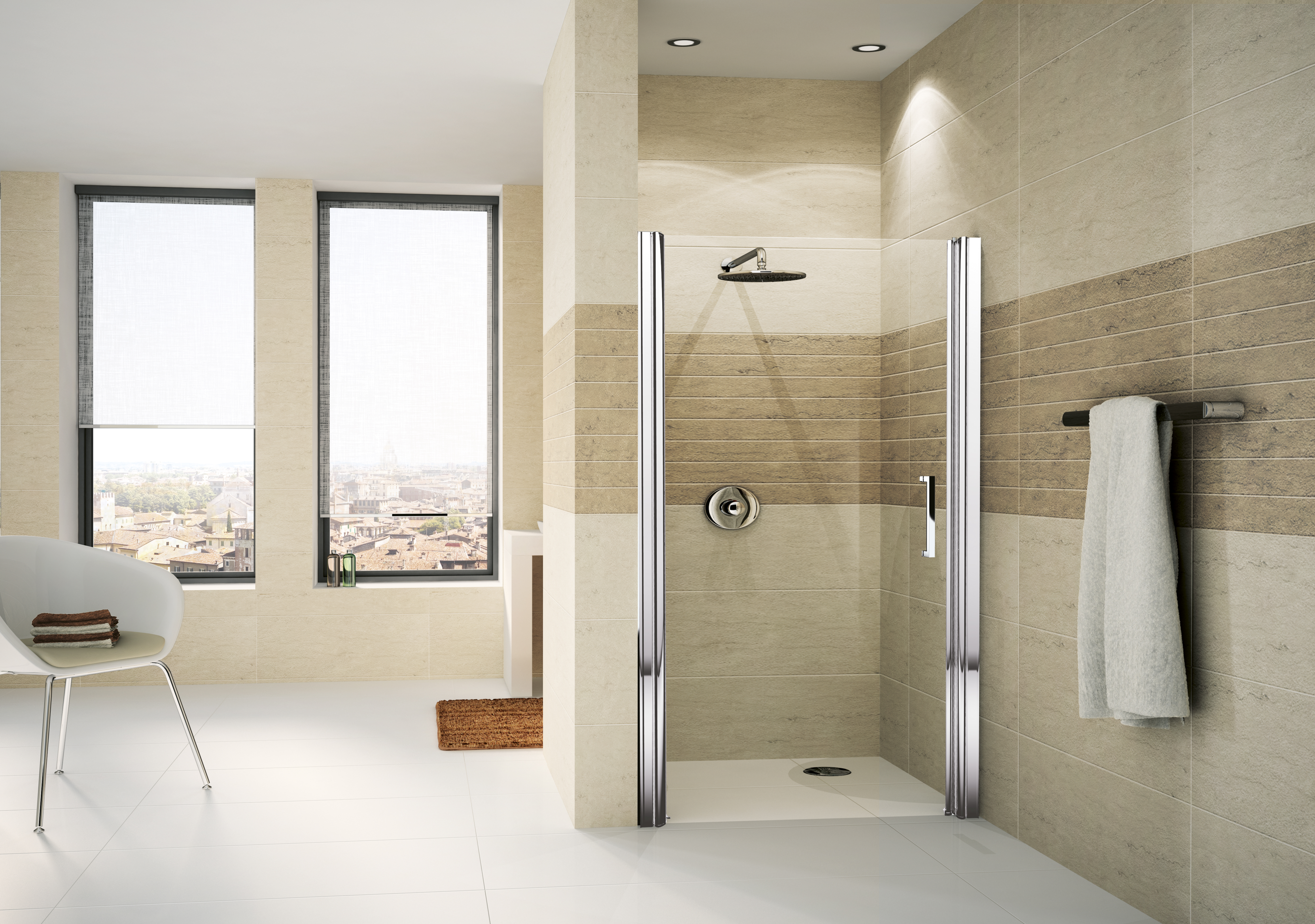 Novellini Giada N 1B draaideur li. 87-90 helder glas wit