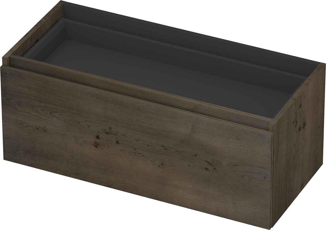 INK Fineer onderkast 1L m. binnenla gr.loos houten keerlijst fineer z. uitsparing 1221344Z Charcoal H400xB1000xD450