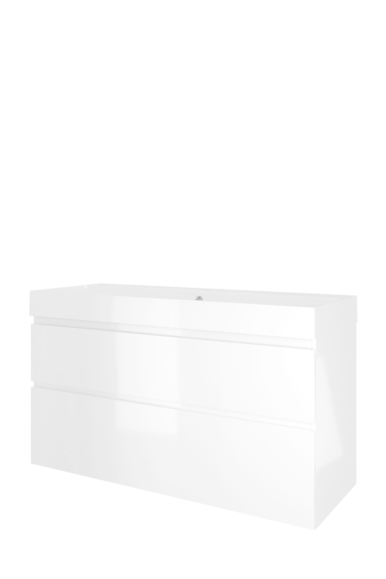 Proline set polystone Loft wast. met 1 krgt. en onderk. a-sym. 1817154 Glans wit/Glans wit H700xB1200xD460