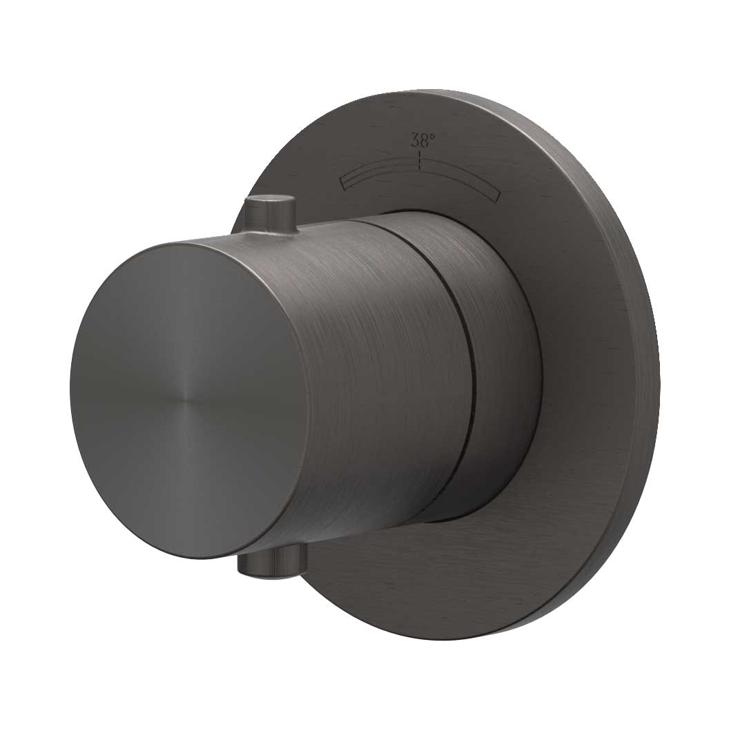 IVY Concord Afbouwdeel inbouwthermostaat symmetry met rond rozet 6201214 RVS316 gebr. carbon black PVD